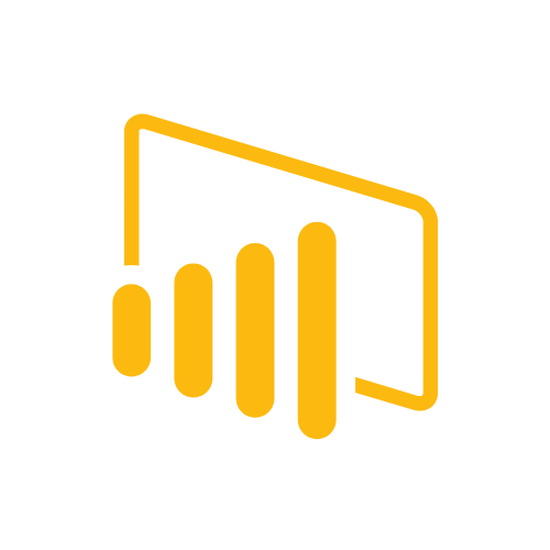 Yellow bar chart icon on a black background.