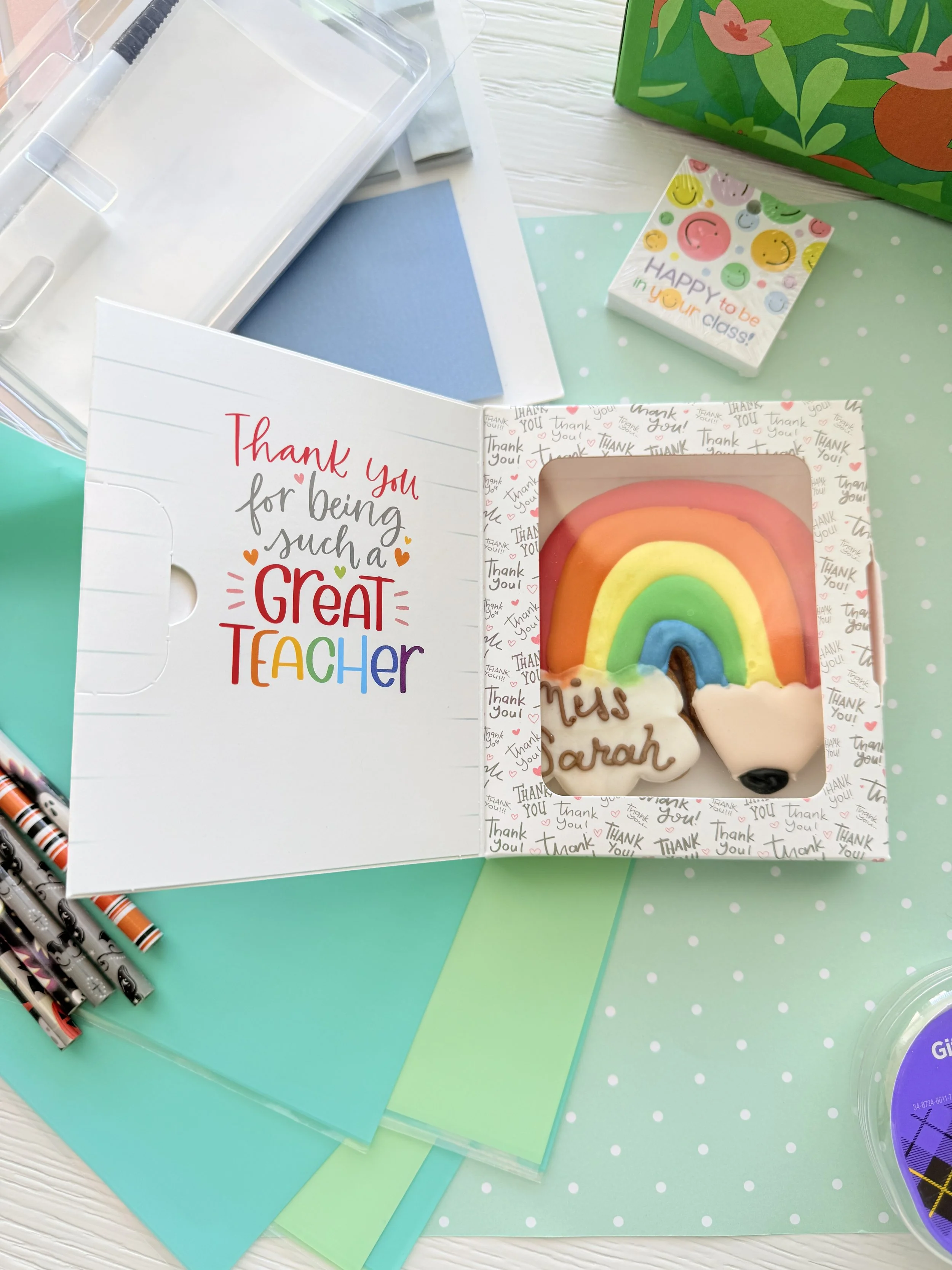 Personalized Rainbow Pencil with Cookie Card