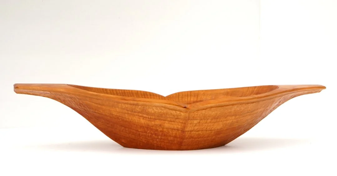 Hand-carved black cherry bowl