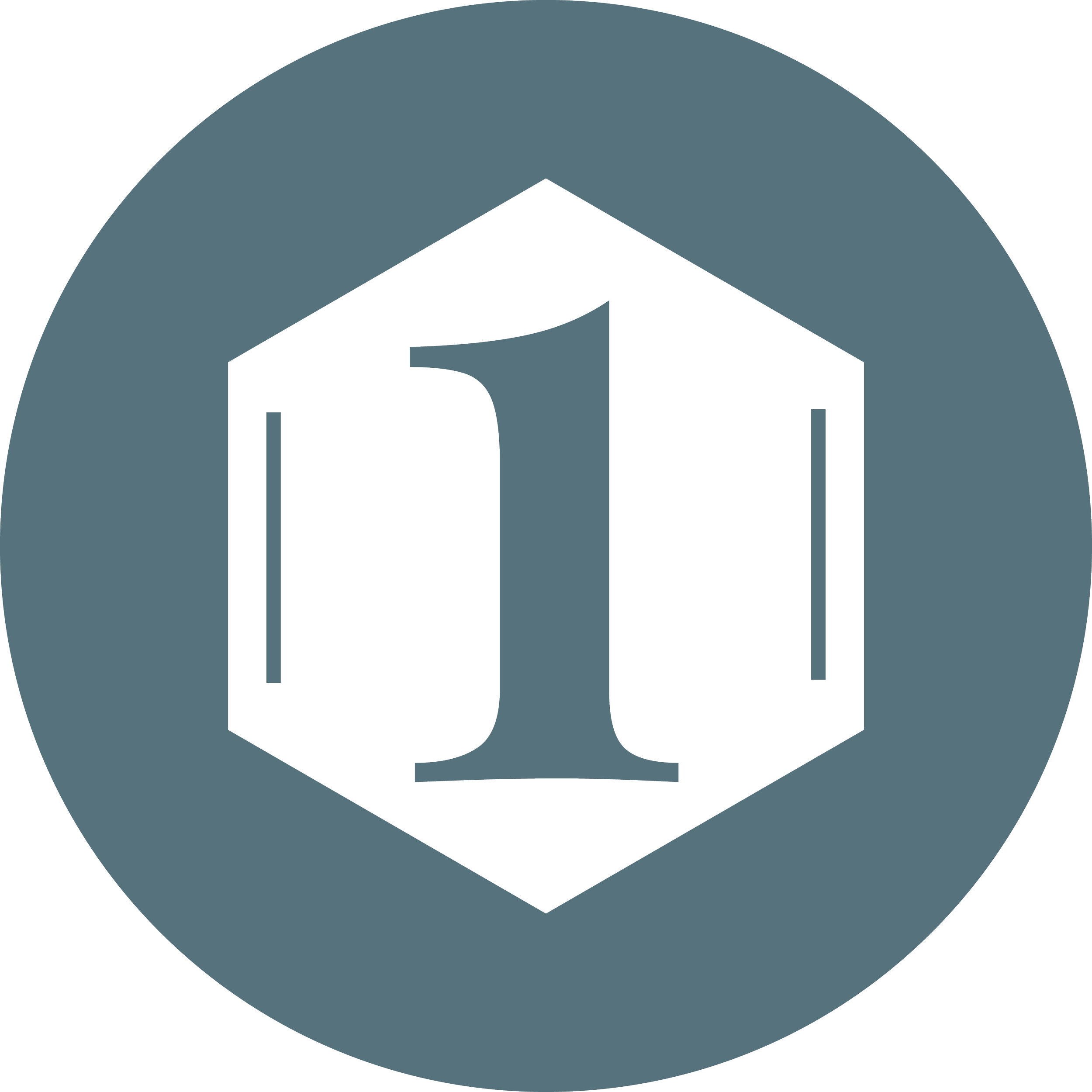 Number 1 in a hexagon and circle graphic