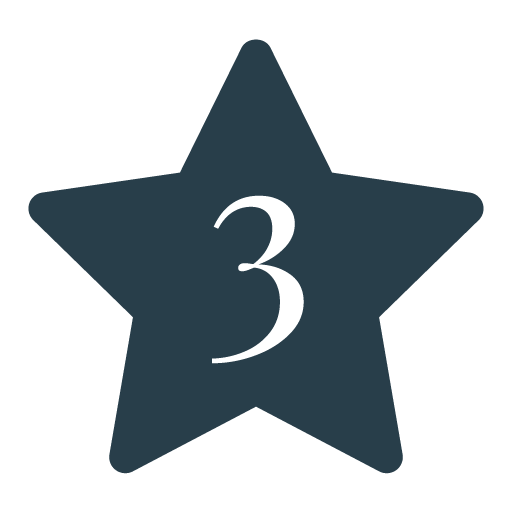 Star with numbre 3 icon for 3 day quote turnaround time
