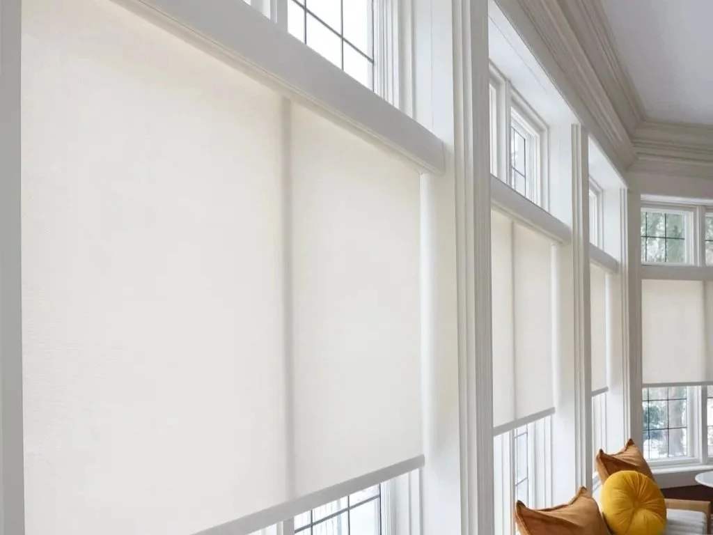 Basic, white solar shades from Graber