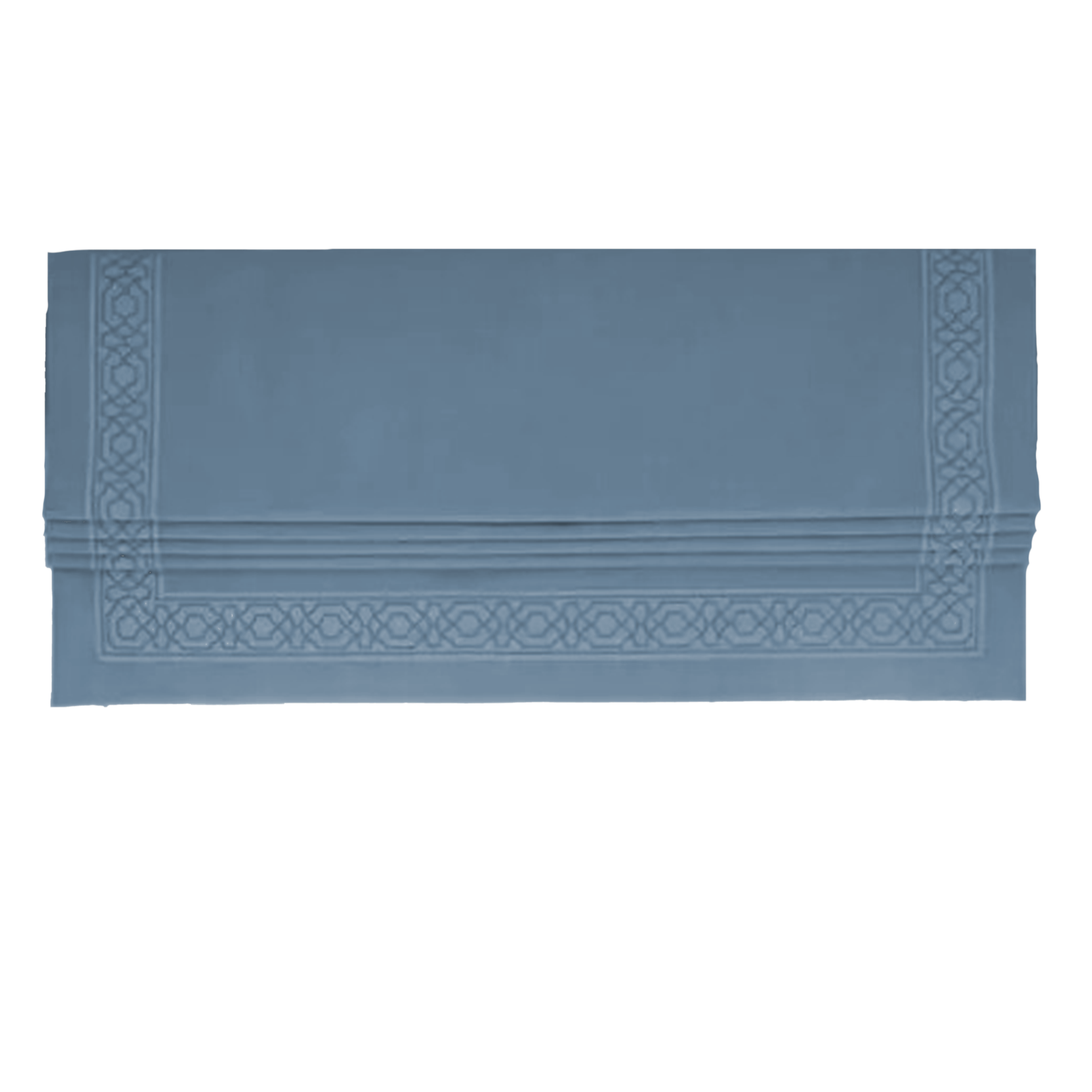 Flat Roman shade image, blue fabric