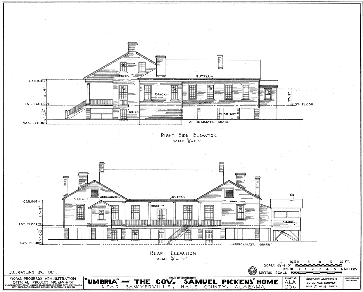Architectural elevalation drawing of a custom home