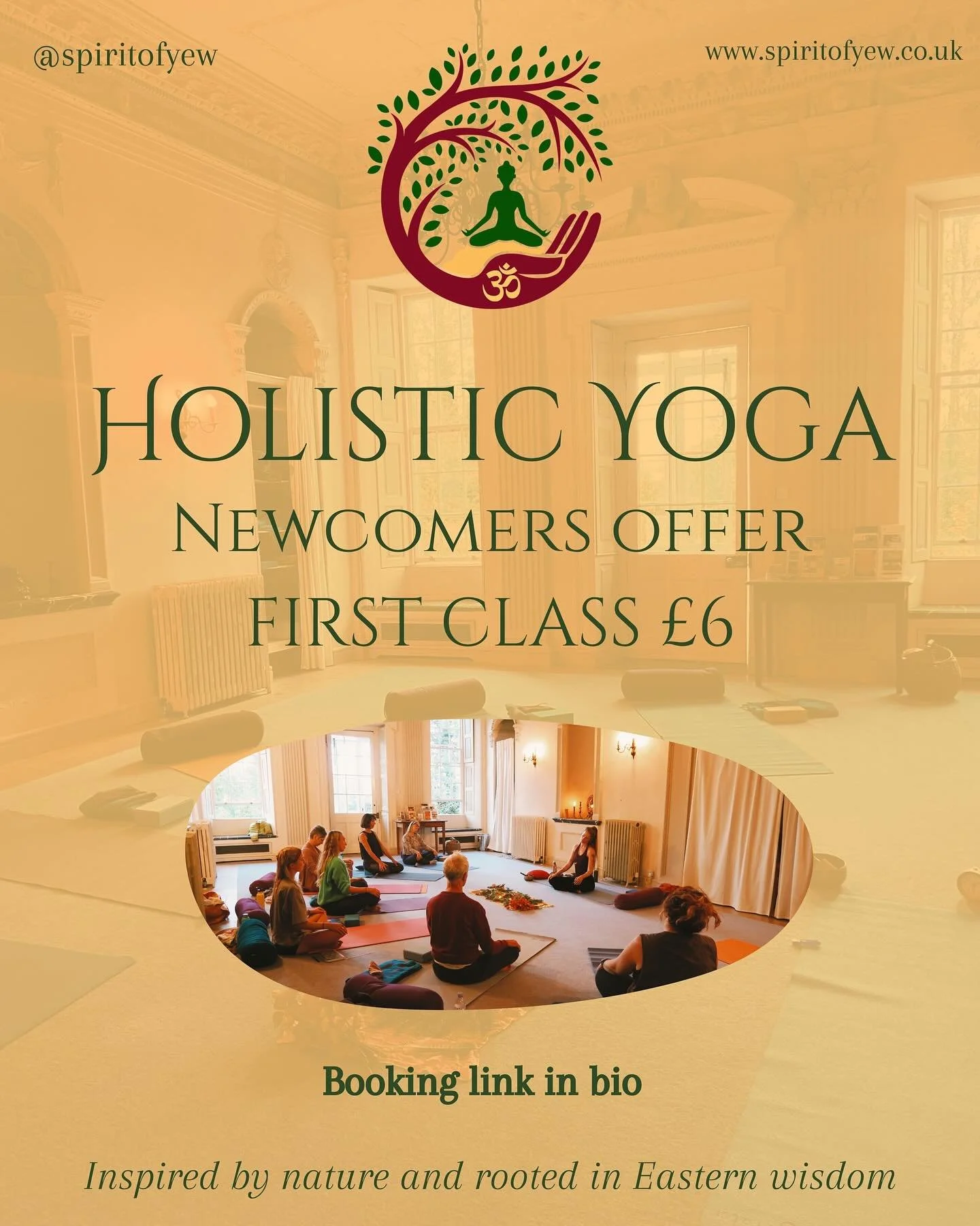 Newcomers offer🧡

Join me at @the_angel_hall_totnes every Wednesday 6:30-8pm.

✨First class is only &pound;6✨

This class is gentle &amp; nourishing, welcoming everyone who wishes to feel more open in mind, body &amp; heart. 

More info can be found
