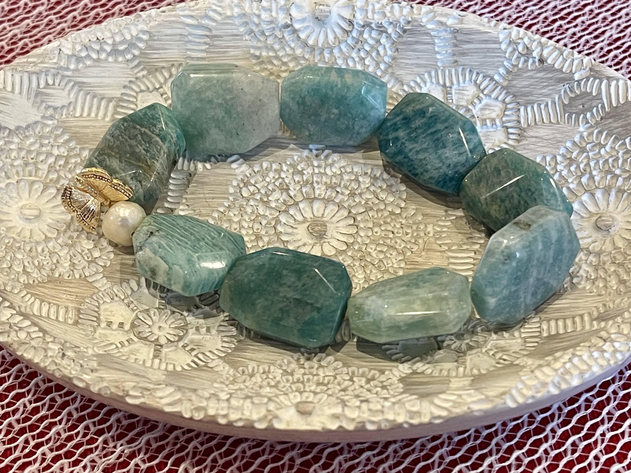 Faceted Amazonite Crystal Healing Bracelet