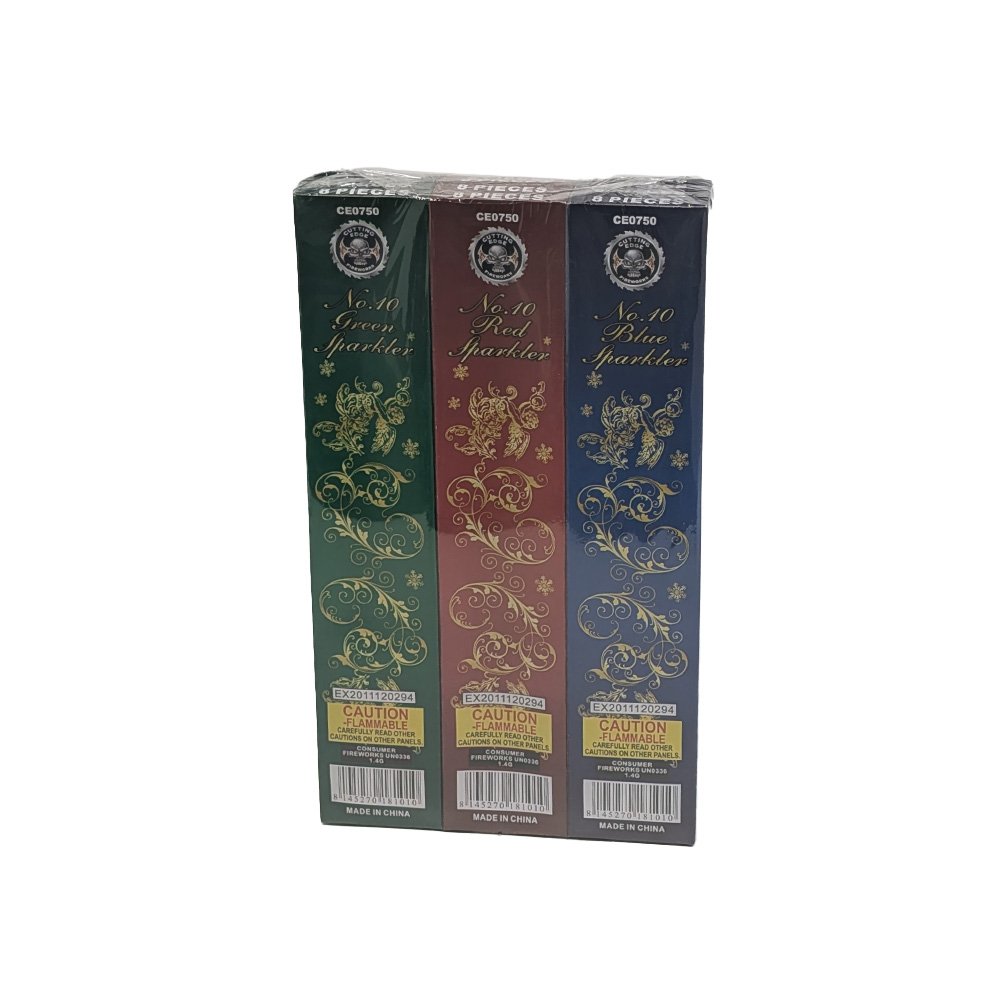 CE No. 10 Blue Red Green Sparklers Single