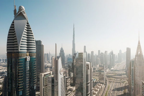 aerial view of rose rayhaan by rotana