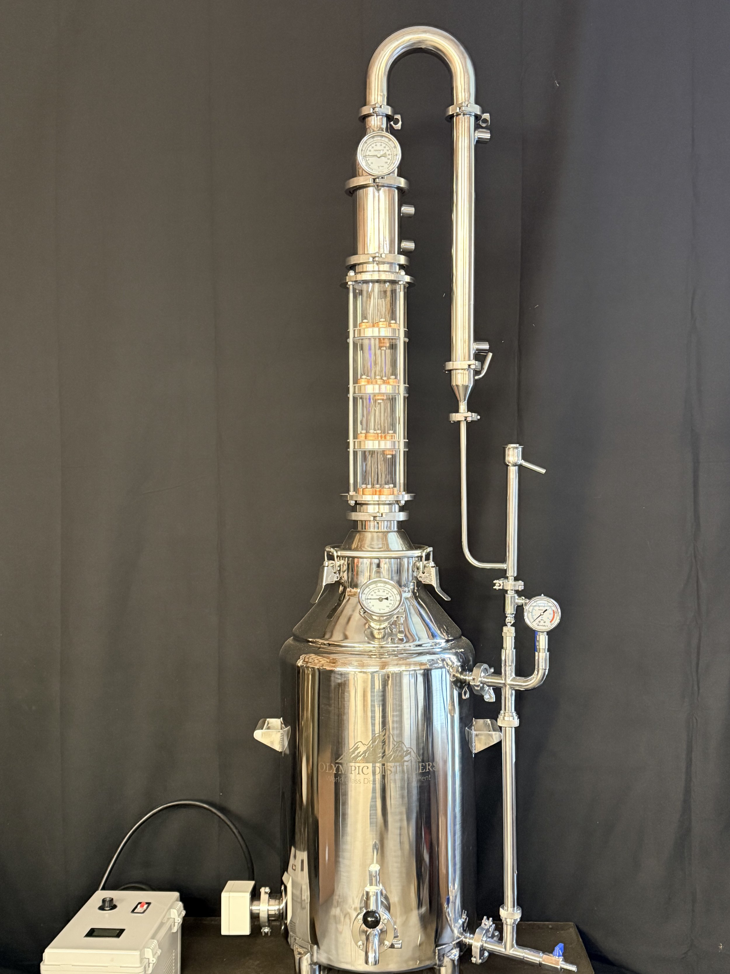 Jacketed Bain Marie Looking Glass Still - 4 inch - 13 gallon