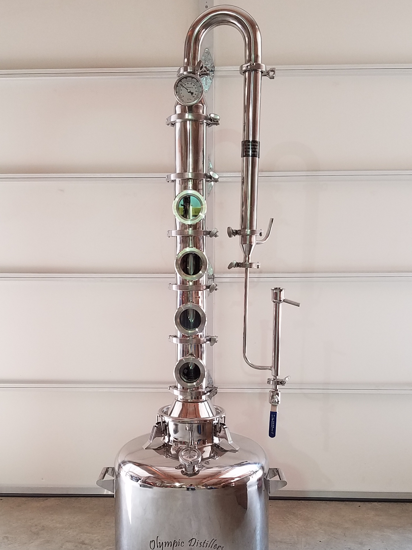 Stainless Steel Flute Reflux Still - Dial Thermometer - 4 Inch