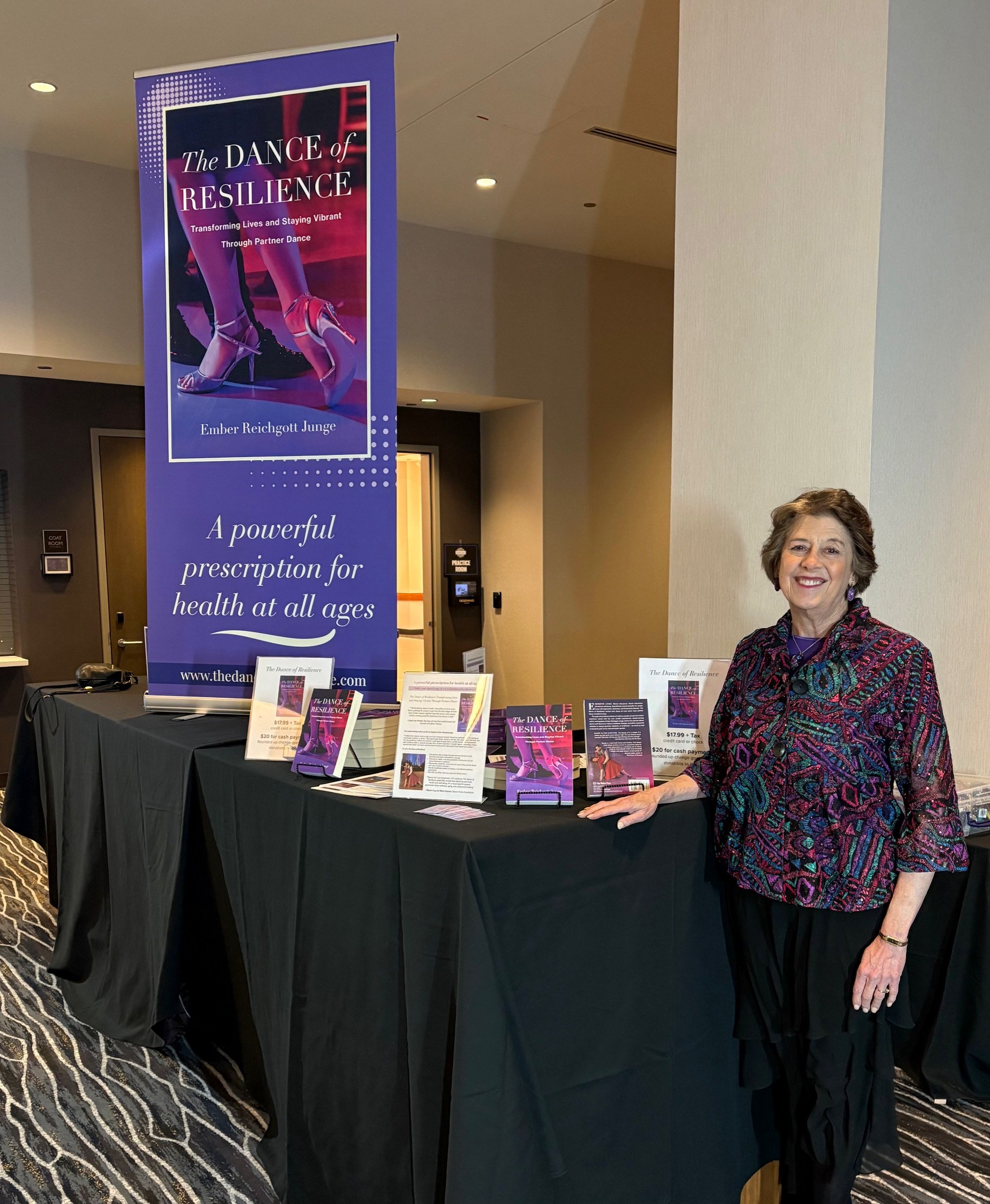 Ember's book display at Snow Ball Dance Competition