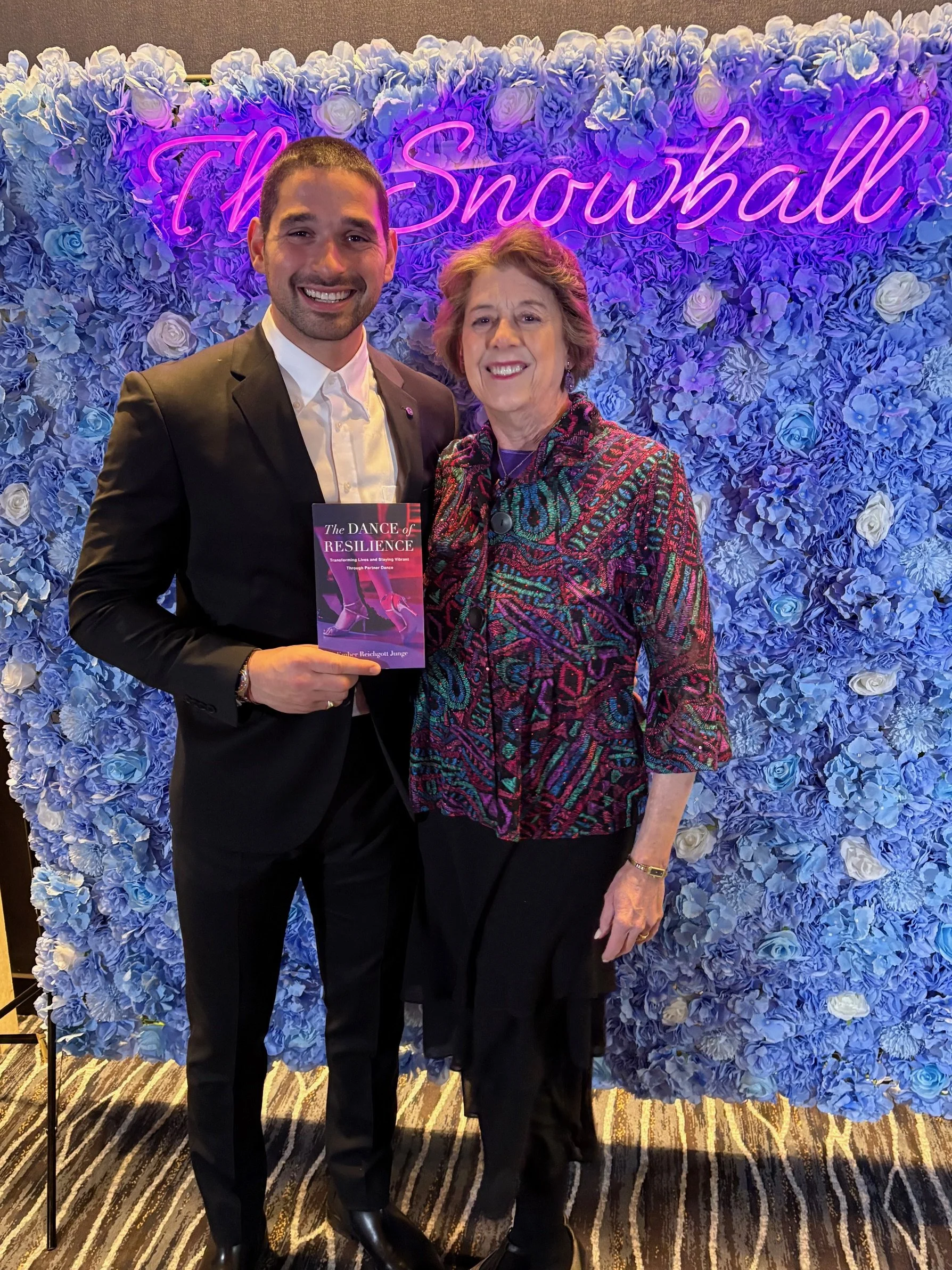 Ember with Alan Bersten of Dancing with the Stars, who hosted Snow Ball Dance Competition with Gene and Elena Bersten.