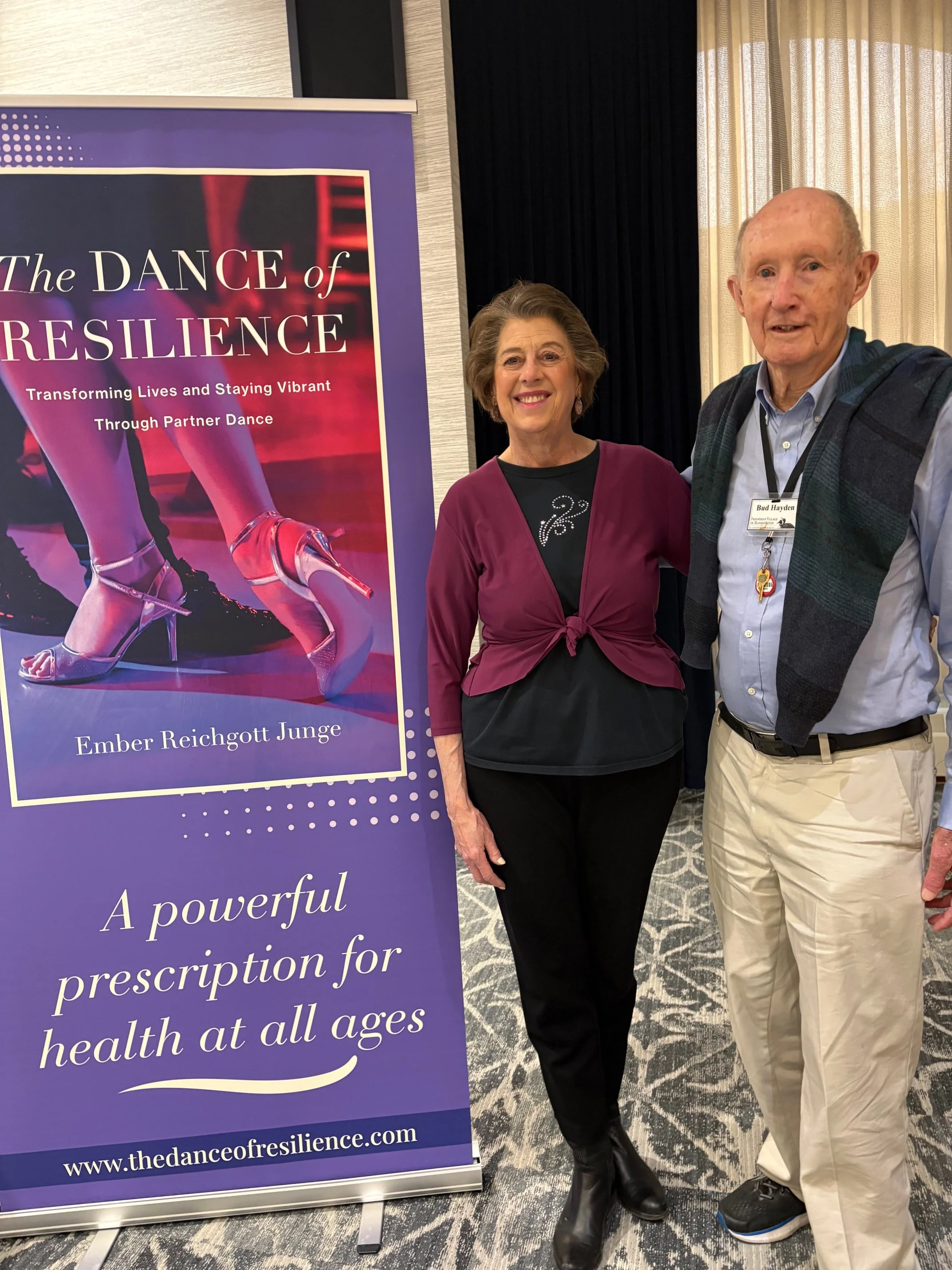 Ember and Bud Hayden at a book event at Friendship Village.