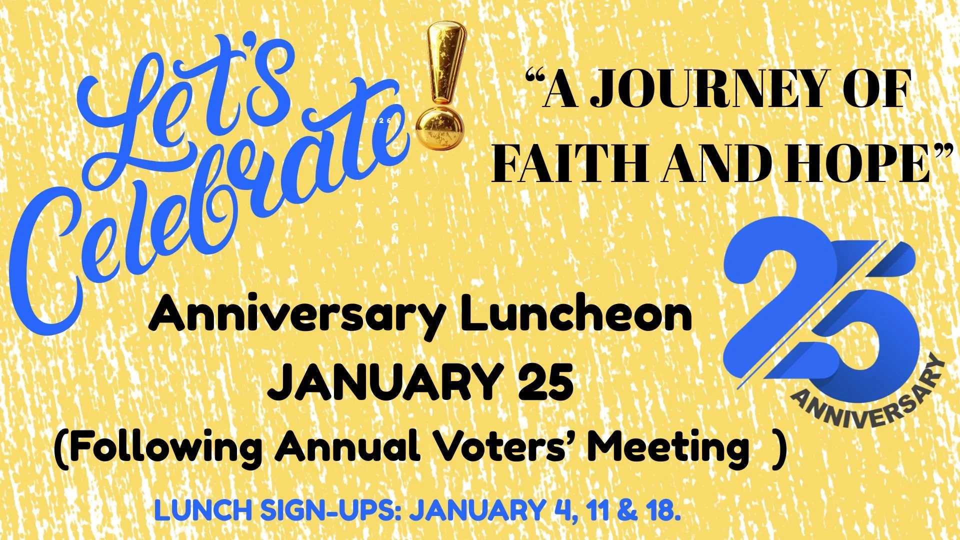 LOV’s 25th Anniversary Celebration! Jan 25th @ 1pm