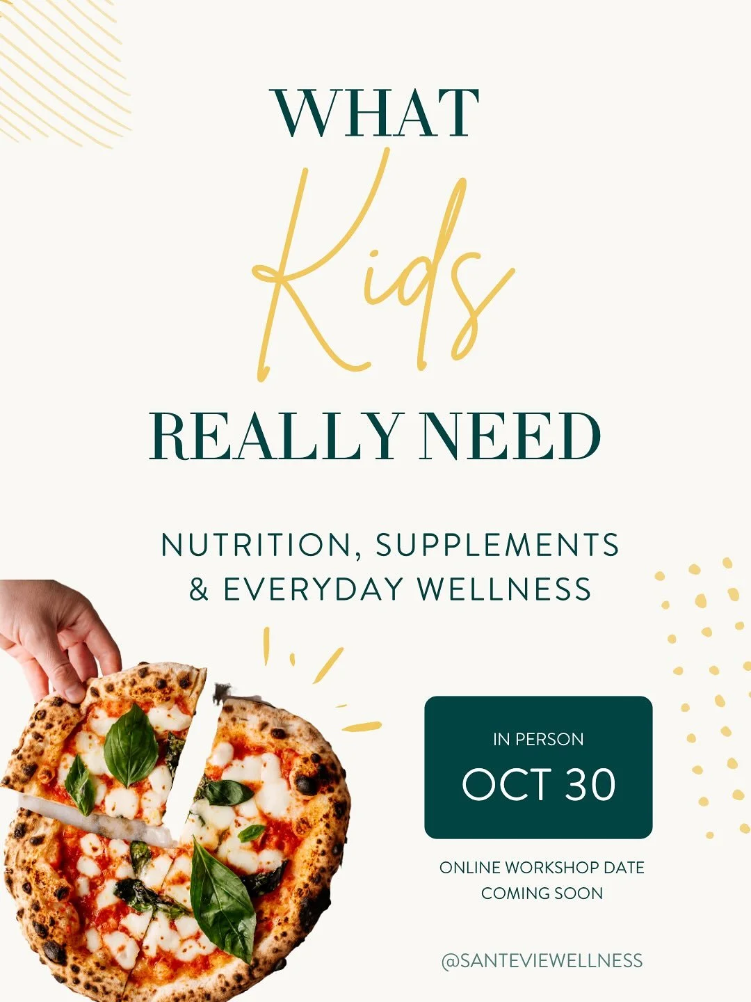What questions do you have about your kids&rsquo; health? 

🥦 Do you wonder if they&rsquo;re getting the right nutrients?
💊Curious about supplements for kids?
🥪Or what a healthy school lunch actually looks like?

Our Kids Nutrition Workshop Series