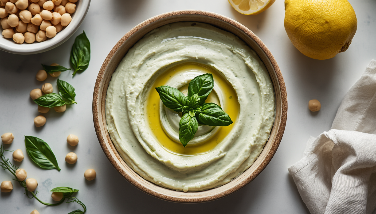 White Bean &amp; Basil Hummus