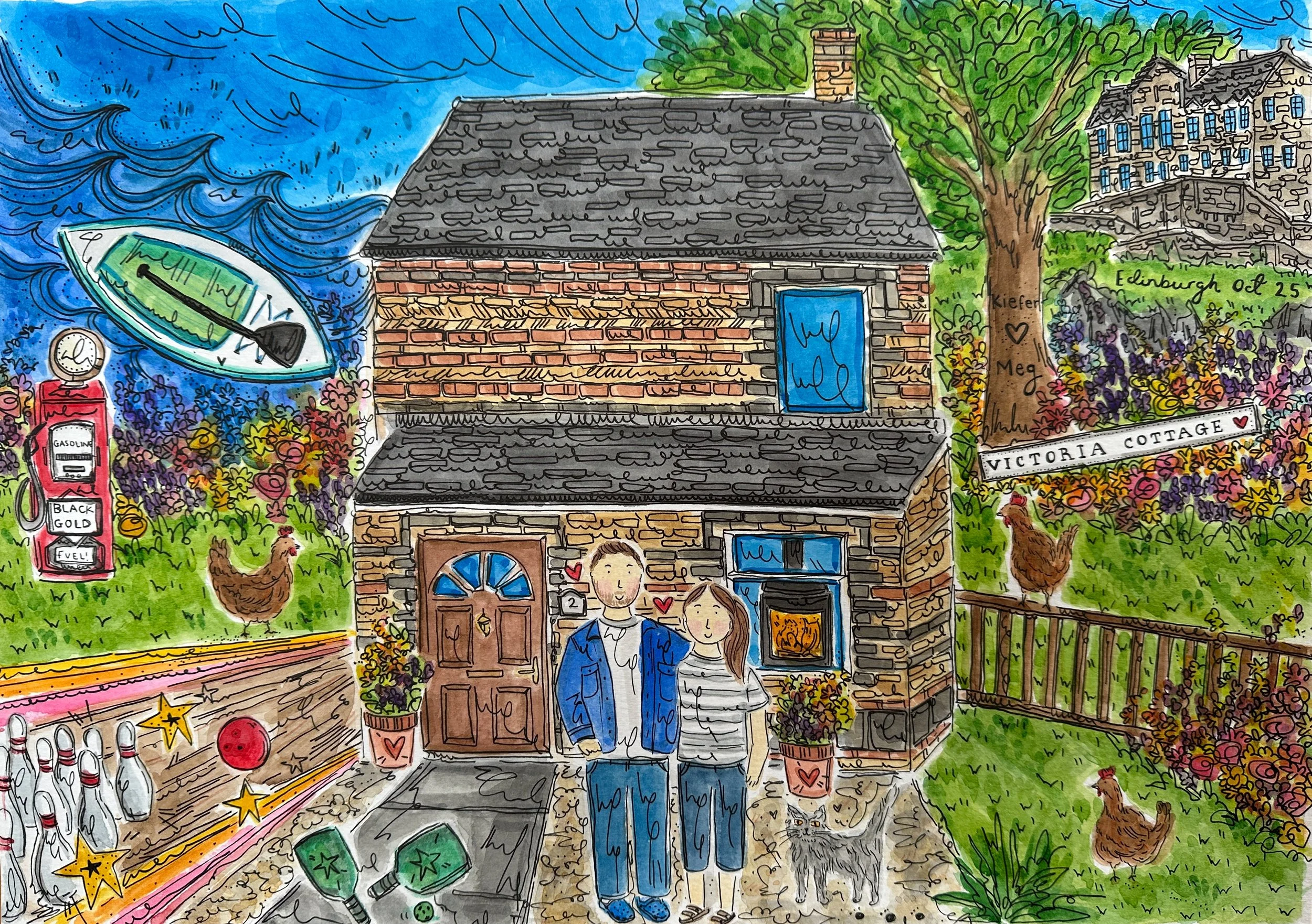 Custom collage painting – multiple photos combined into artwork