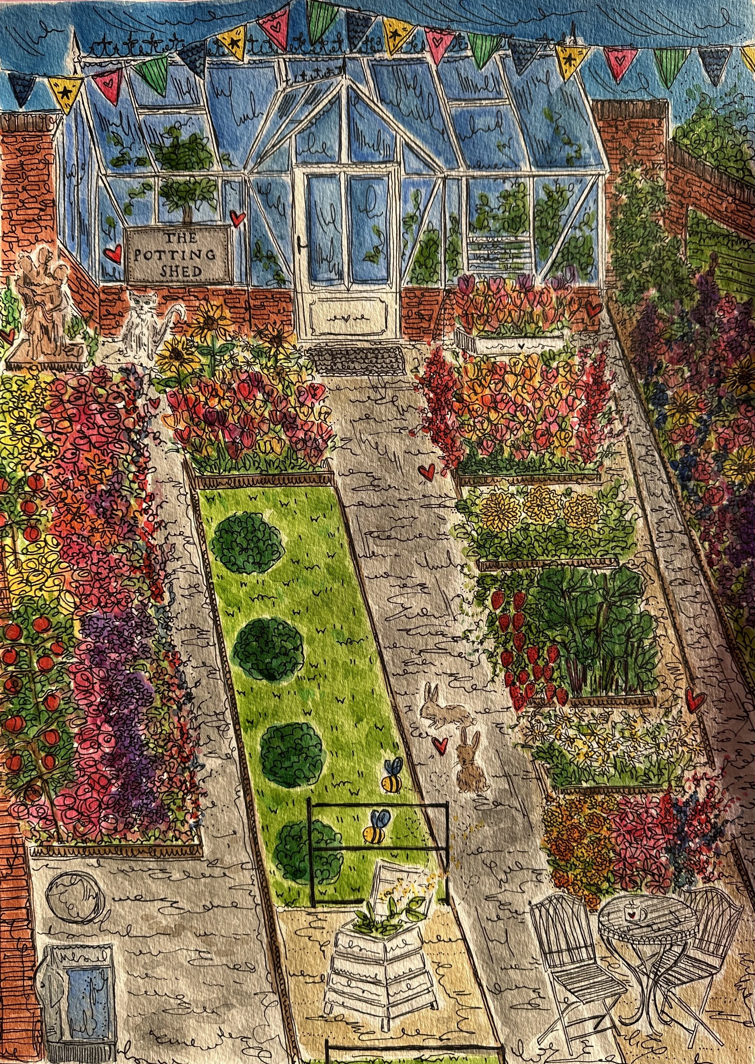 Family home portrait painting – personalised house gift UK