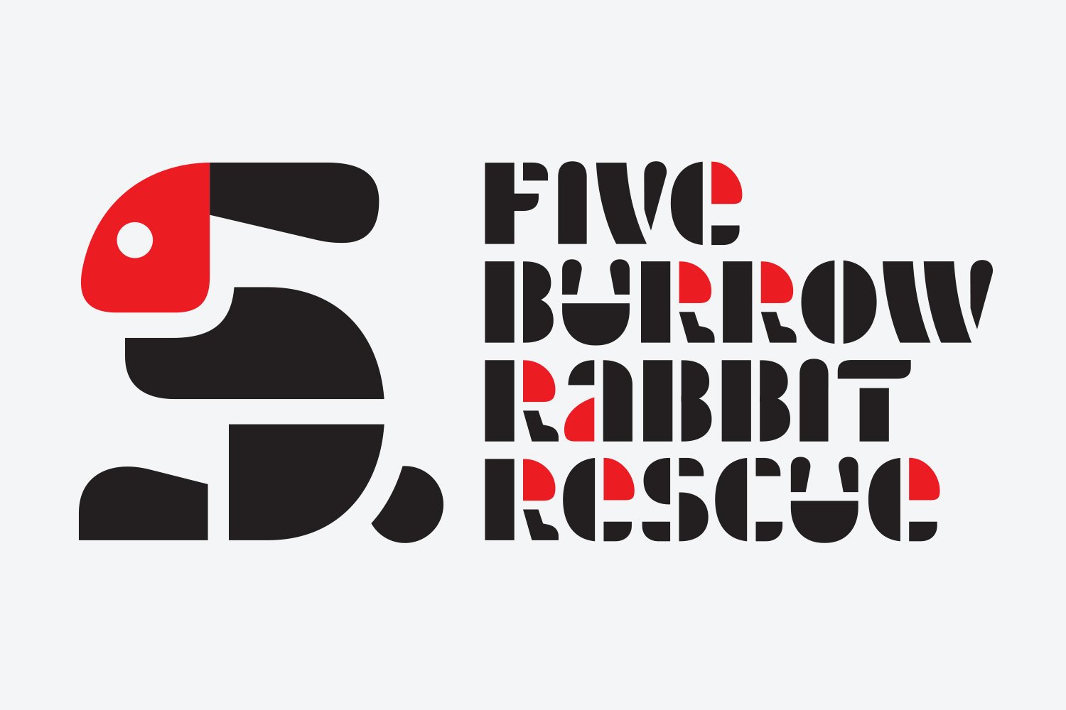 5 Burrow Rabbit Rescue Logo Sketch - Stencil Logic #4. Design by Kevin Dresser.