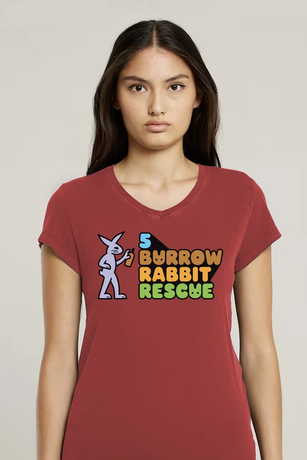 5 Burrow Rabbit Rescue Logo Sketch #4 on T-Shirt. Design by Kevin Dresser.