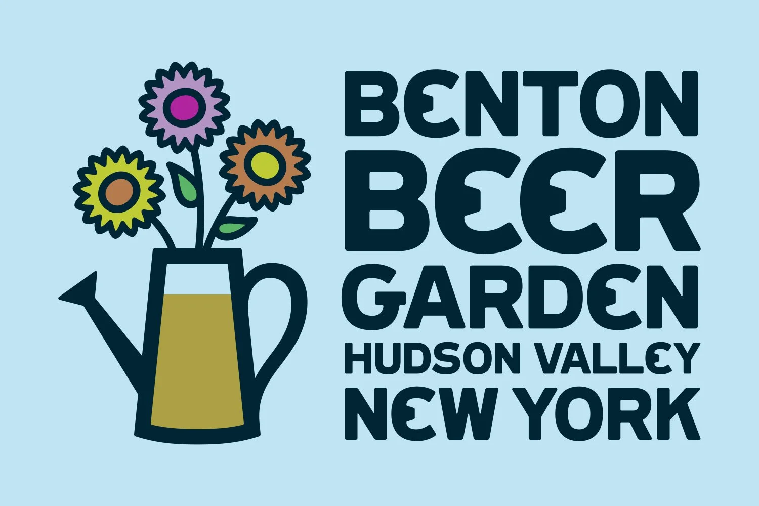 Benton Beer Garden - Full Logo with Flower Mark