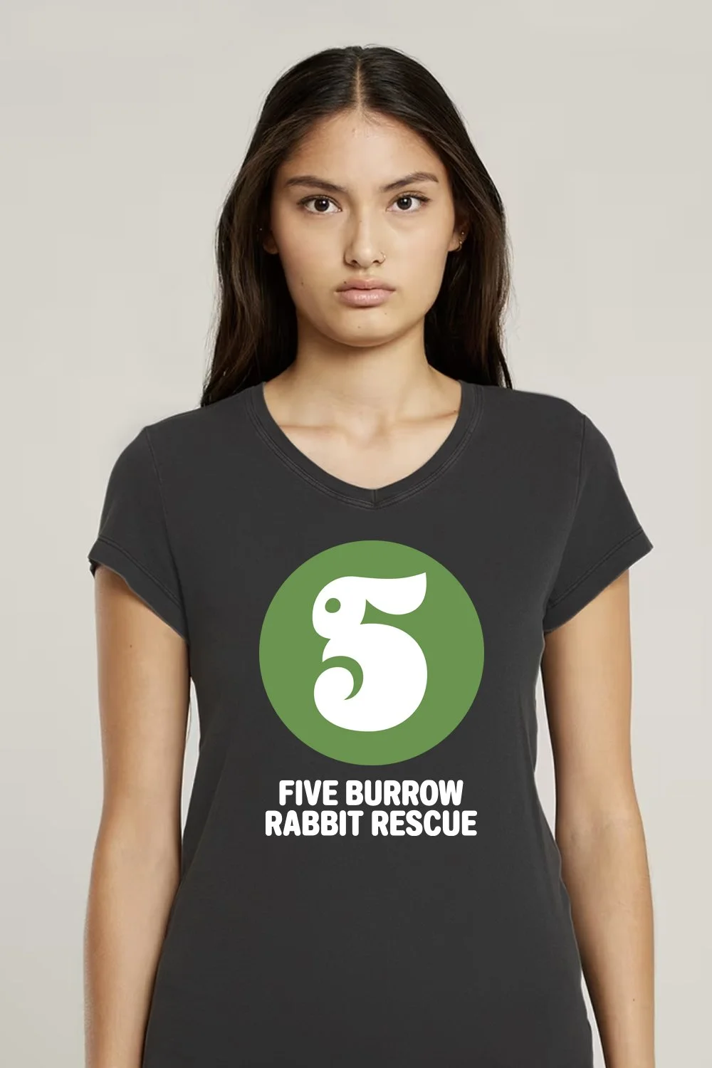 5 Burrow Rabbit Rescue Logo Sketch #1 on T-Shirt. Design by Kevin Dresser.