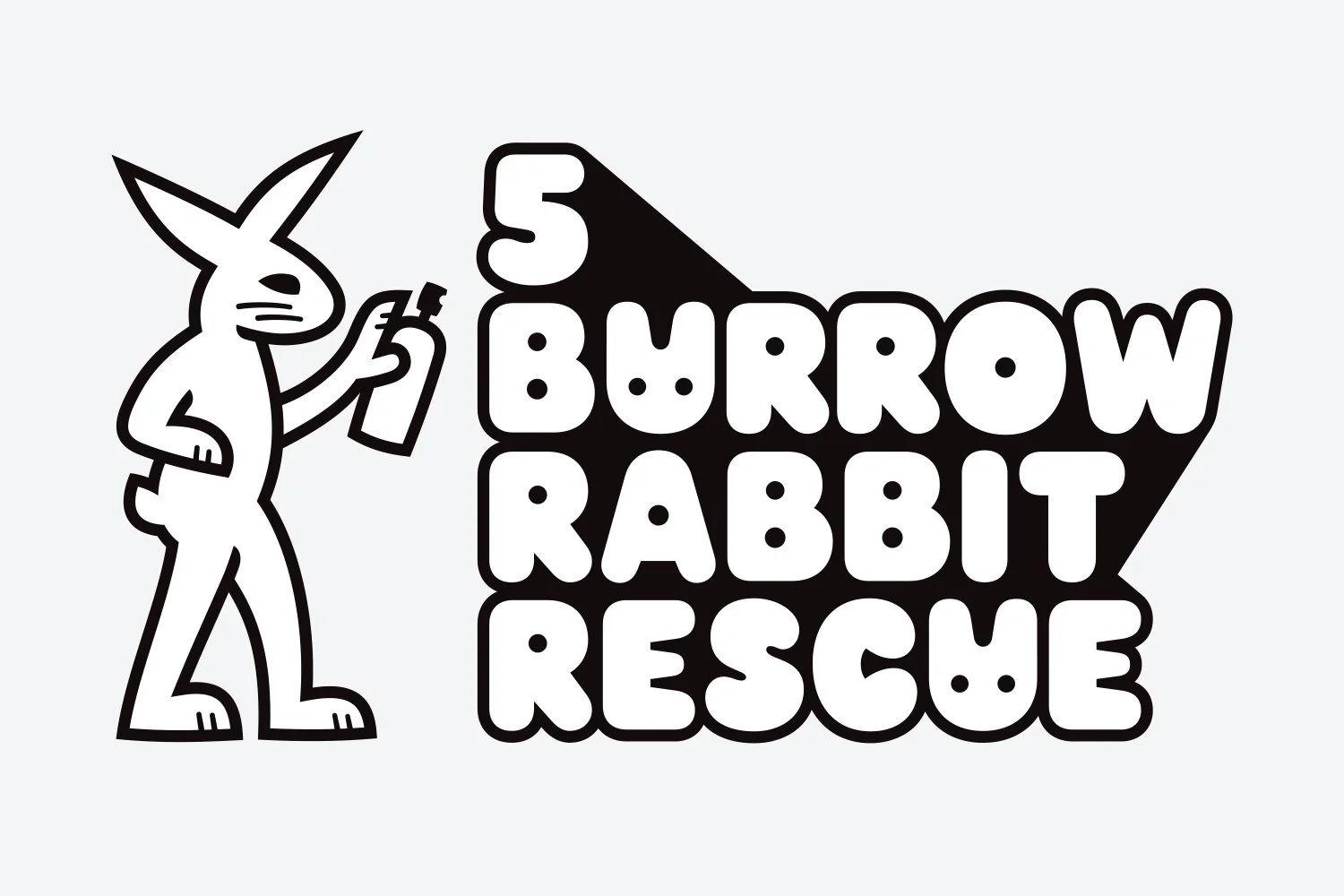 5 Burrow Rabbit Rescue Logo Sketch #4. Design by Kevin Dresser.