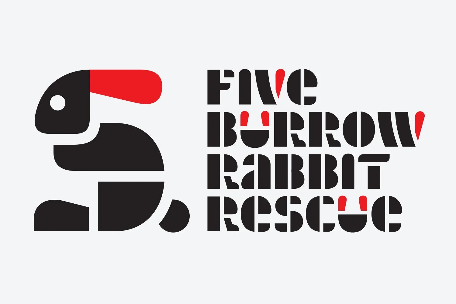 5 Burrow Rabbit Rescue Logo Sketch - Stencil Logic #1. Design by Kevin Dresser.