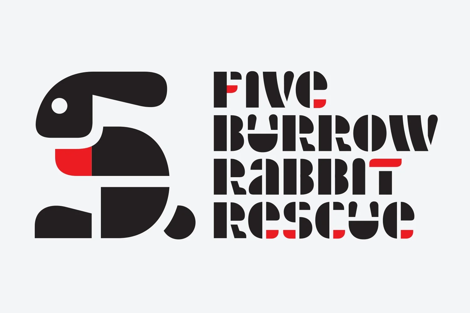 5 Burrow Rabbit Rescue Logo Sketch - Stencil Logic #2. Design by Kevin Dresser.