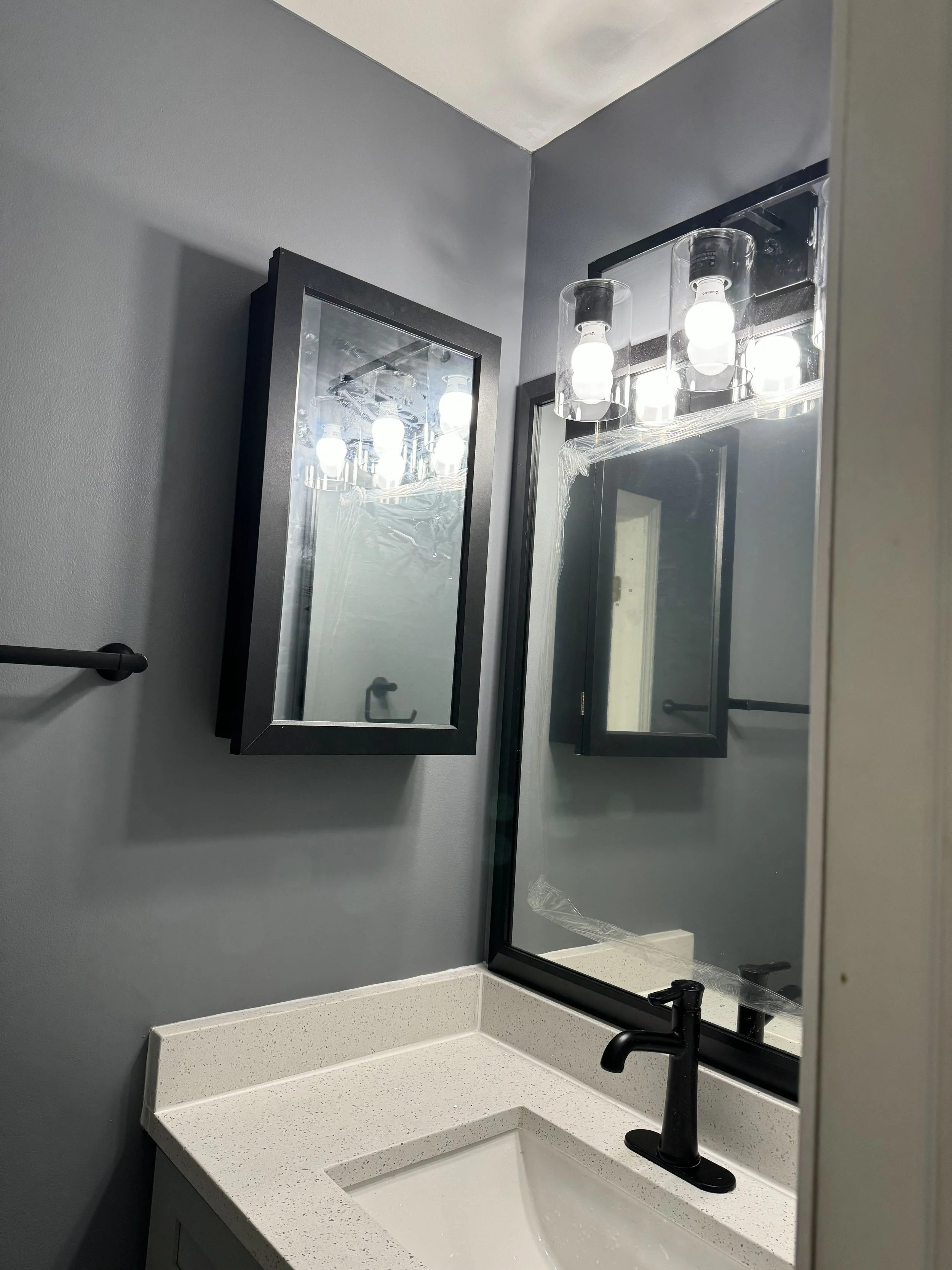 NEW VANITY AND QUARTZ VANITY TOP BATHROOM REMODEL