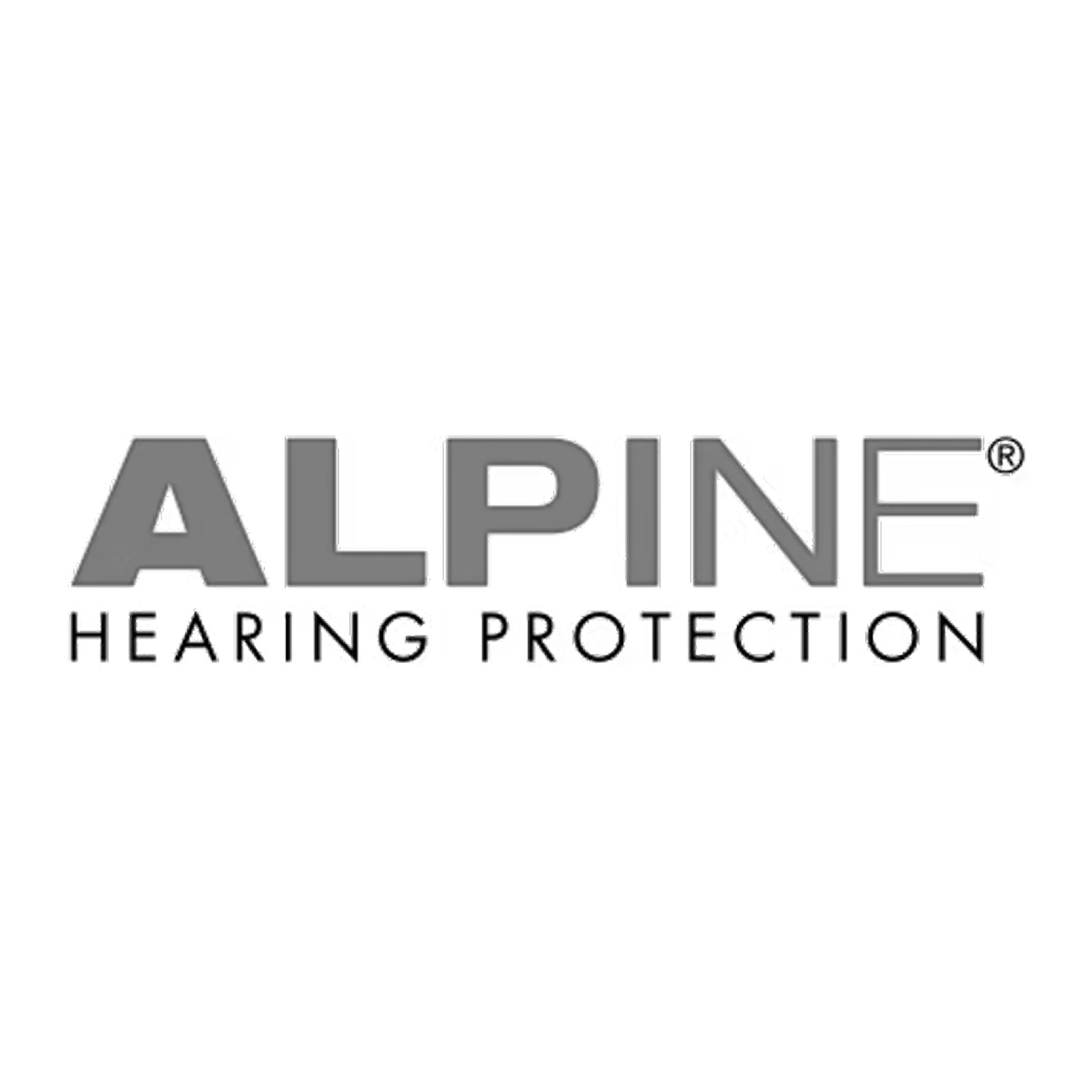 Logo van Alpine Hearing Protection met de tekst 'Alpine' in grote letters en 'Hearing Protection' eronder.