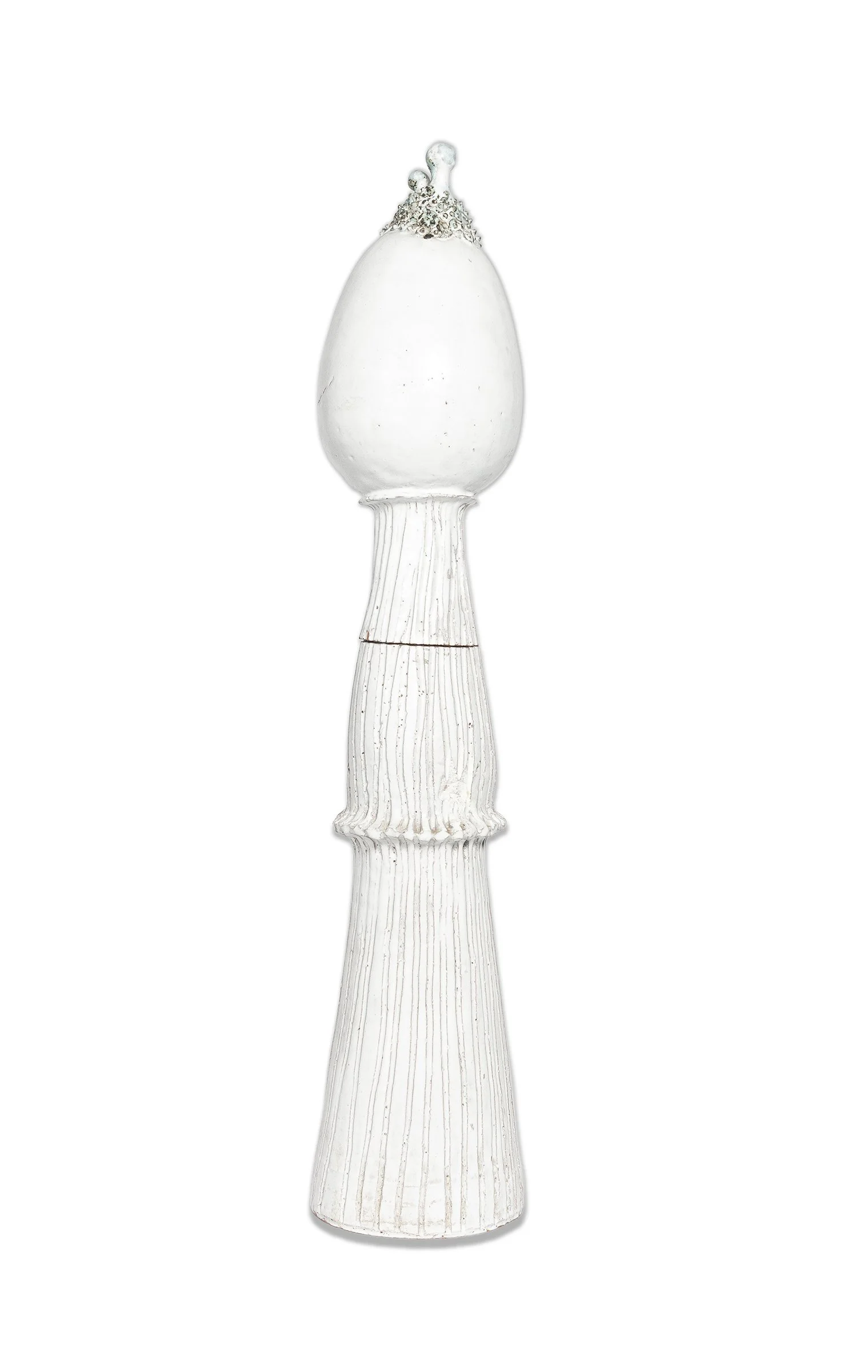 untitled, glazed ceramic sculpture, 31 inches (h), signed