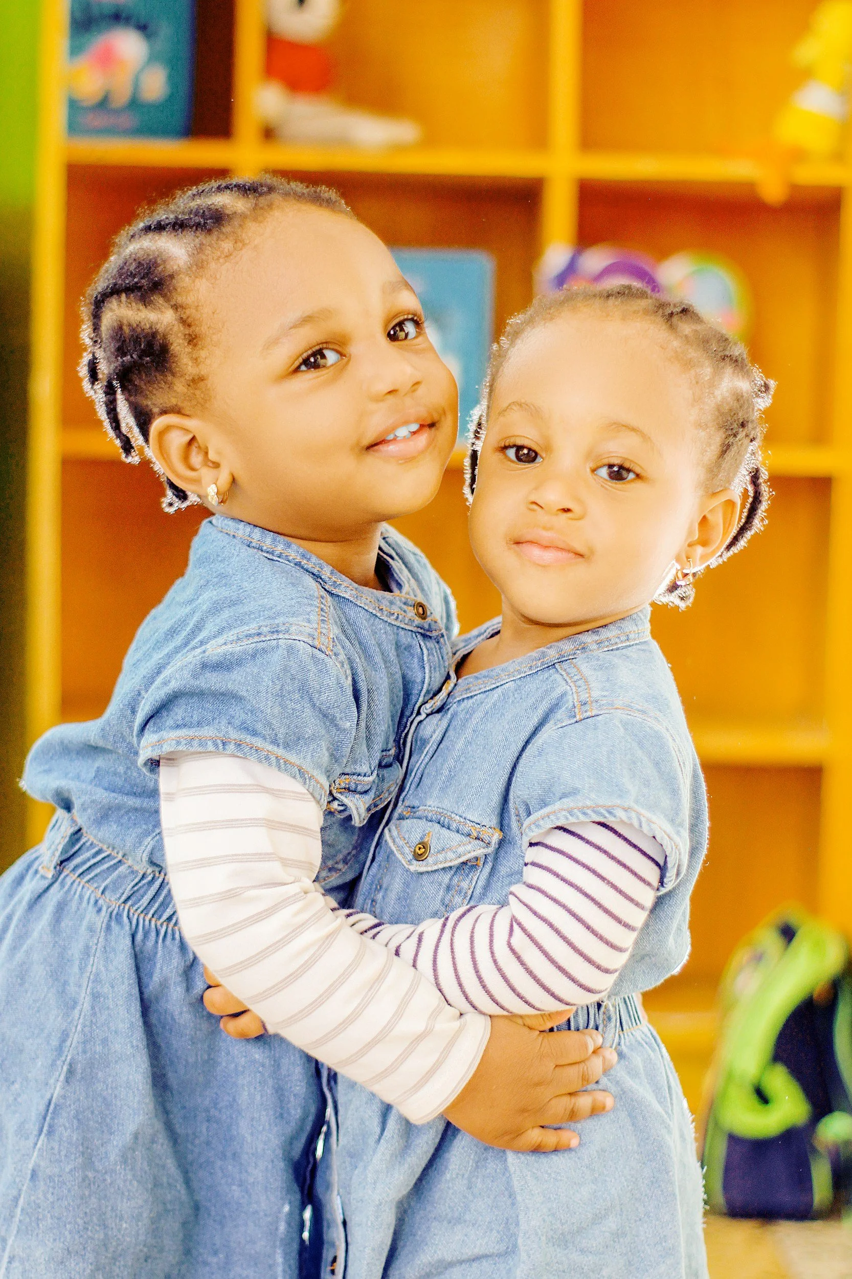 African American children hugging