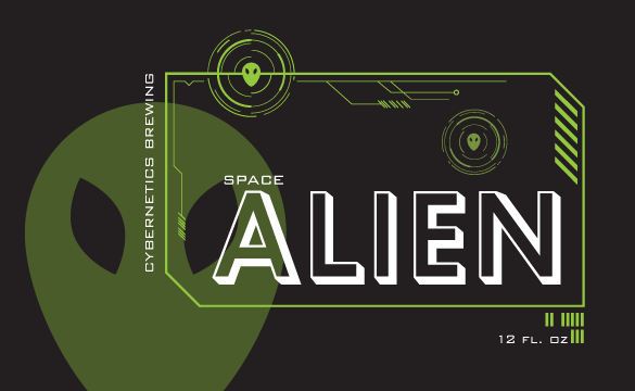Space Alien
Beer can label