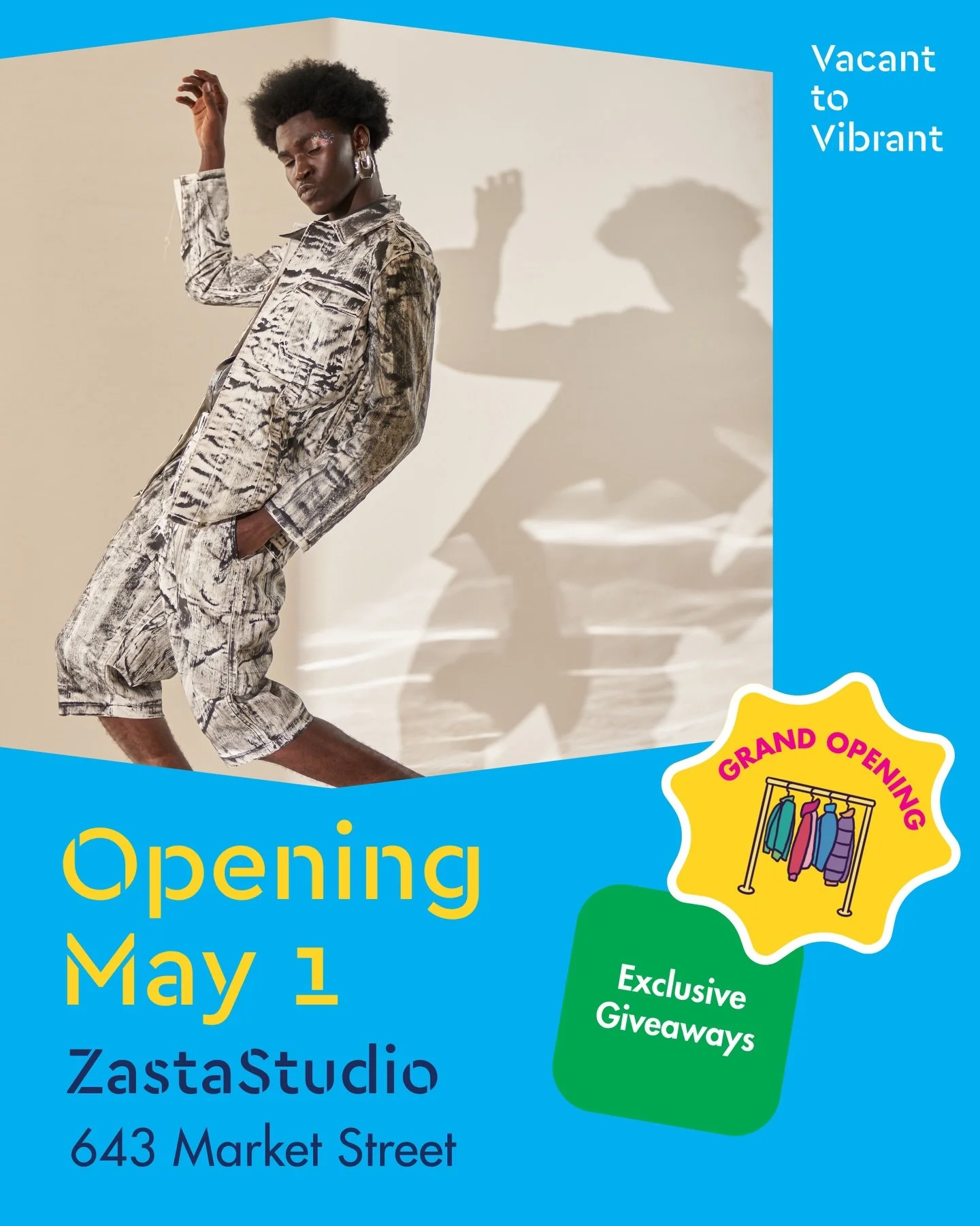 From the original Haight location to London and New York Fashion Week, @zastastudio now joins Vacant to Vibrant with its own pop-up in the historic Palace Hotel on Market Street.🕺🏻

Join the grand opening celebrations next Friday, May 1 and check o