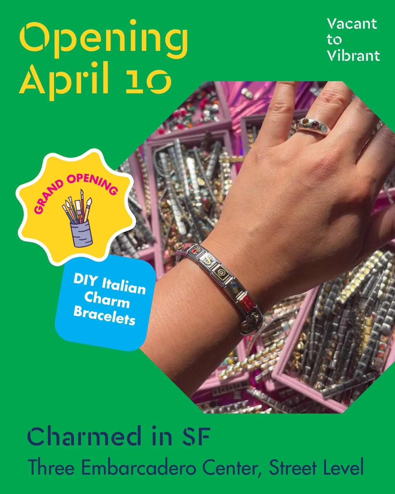 Early-2000s nostalgia with a modern, community-focused approach to accessories, gifting, and self expression&mdash;@charmedinsf joins our Vacant to Vibrant program with its first-ever storefront opening this Friday, April 10! ✨

Create your own vinta