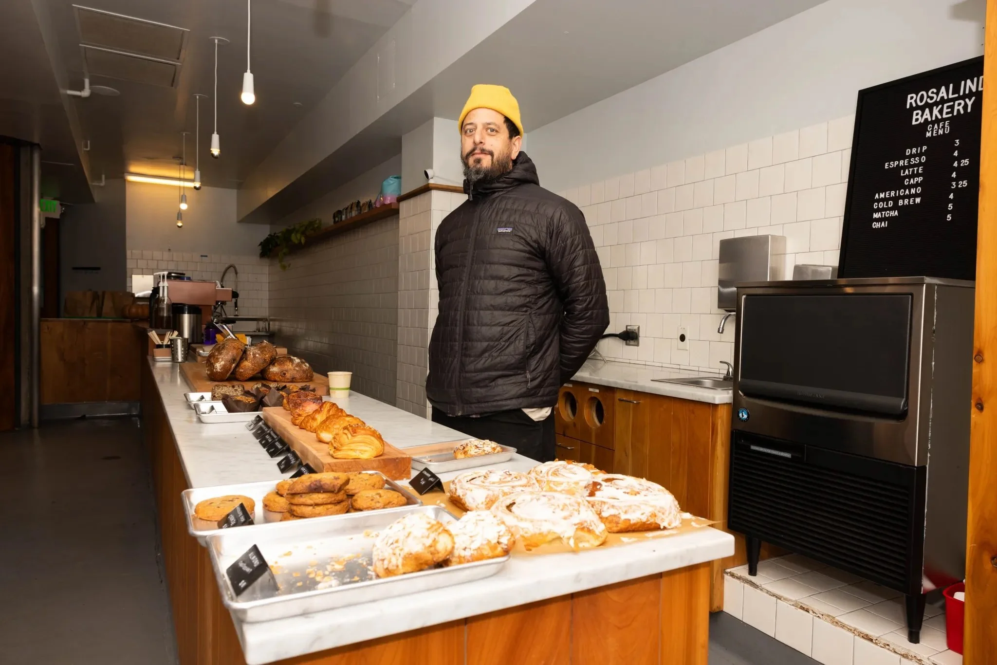 Matthew Kosoy poses for a portrait inside of Rosalind Bakery, one of the Vacant to Vibrant pop-ups in San Francisco