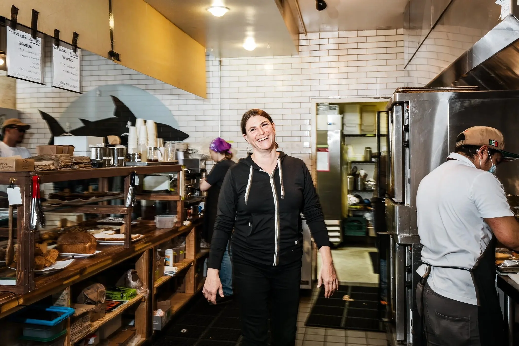Hilary Passman, the owner of Devil’s Teeth Baking Company, at her cafe at the Embarcadero Center.