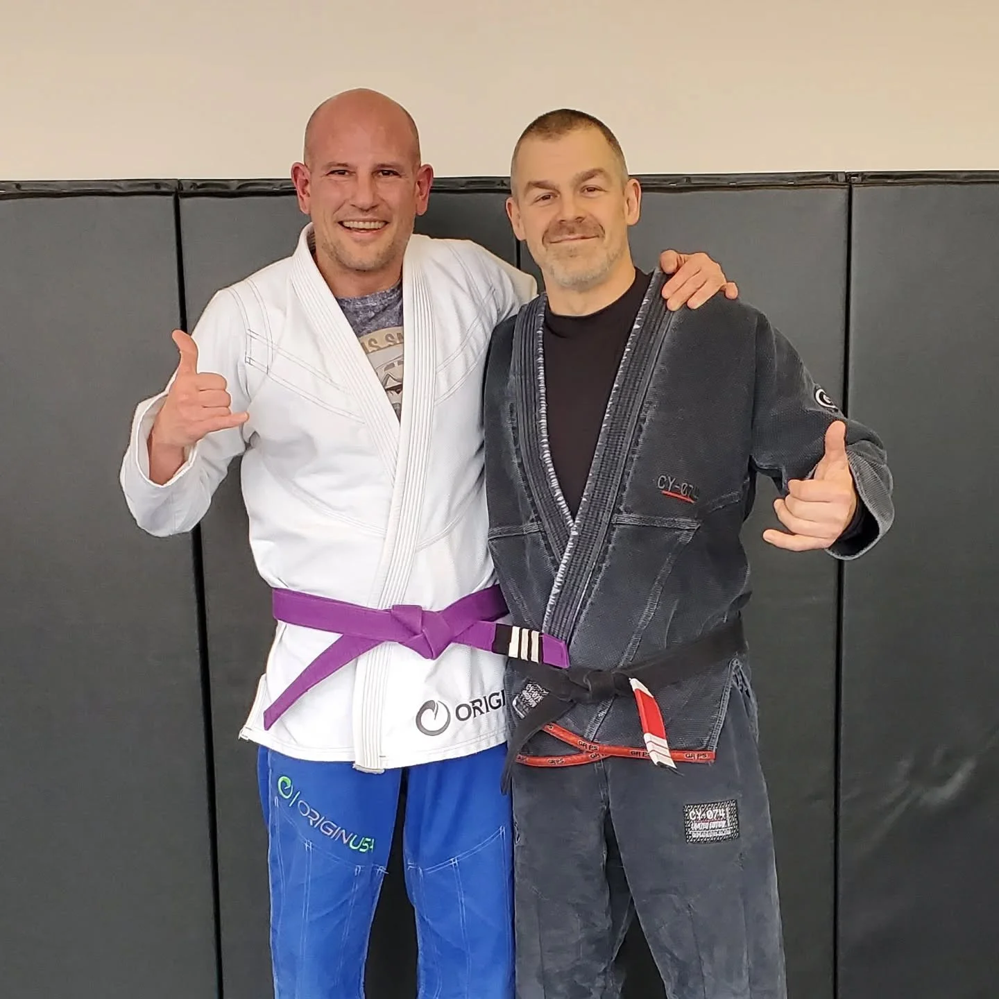 @neck52 Earning his third stripe!!! #brazilianjiujitsu #bigbiceps #happybday