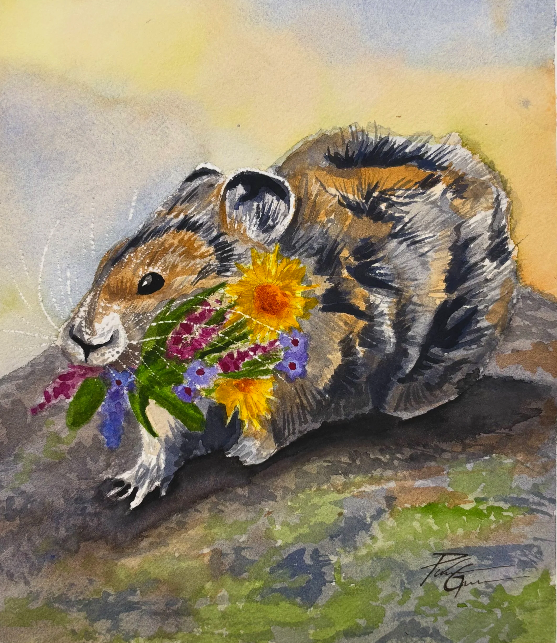 "Alpine Romantic" watercolor 10x12"