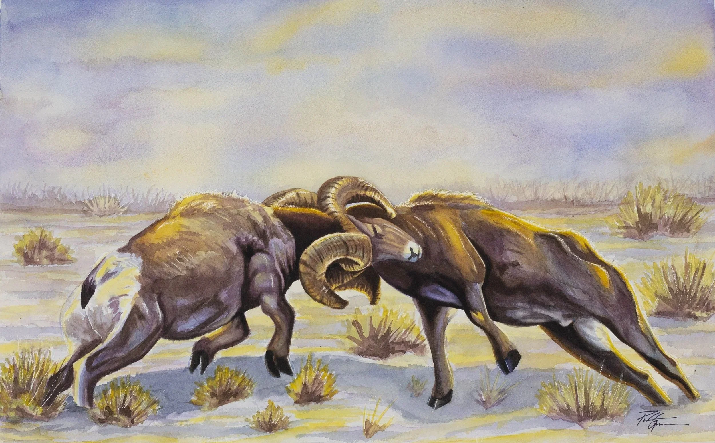 "Collide" watercolor 22x15"