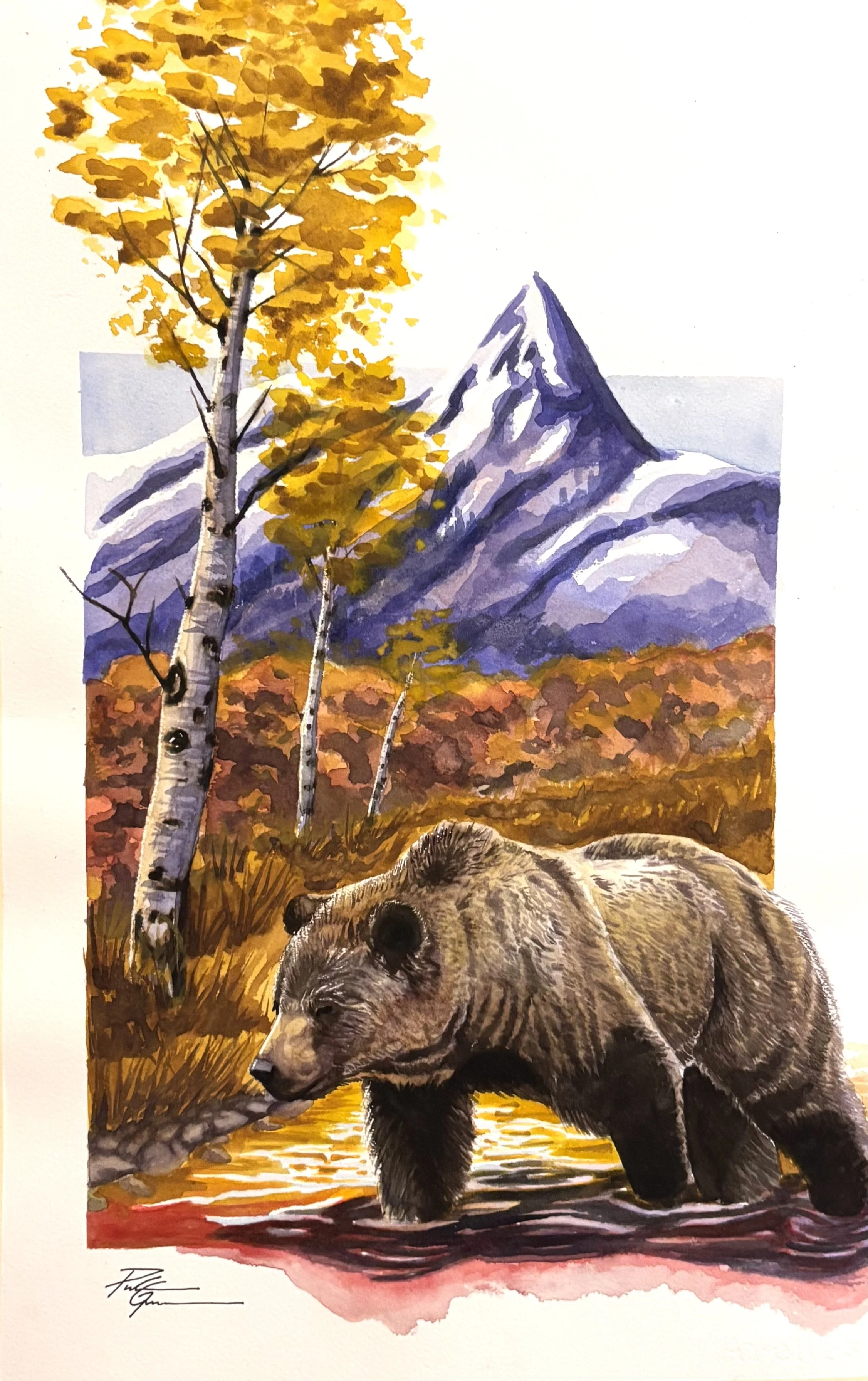 "Solitary" watercolor painting 22x15"