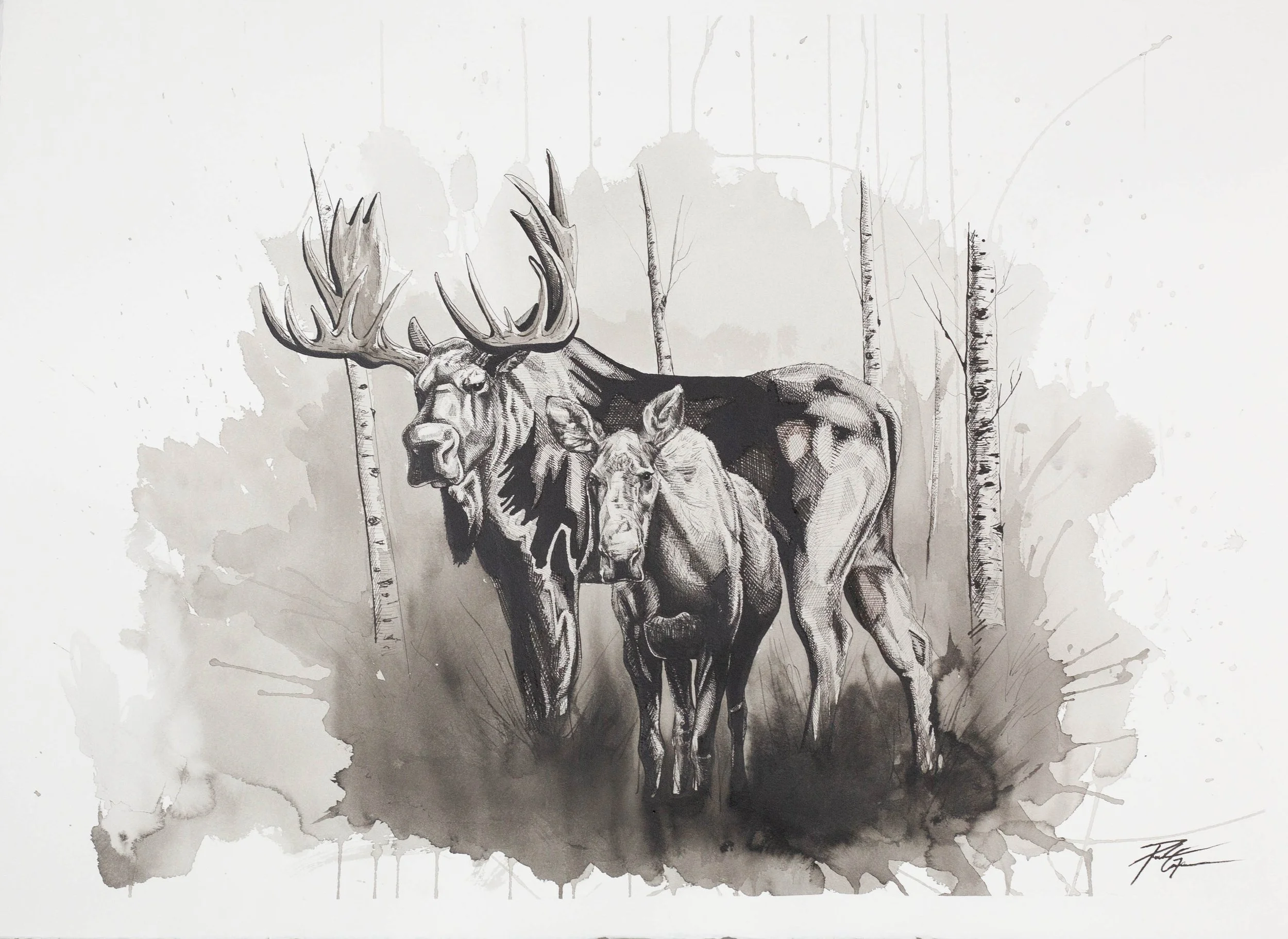 "Silent Couple" watercolor 22x30"