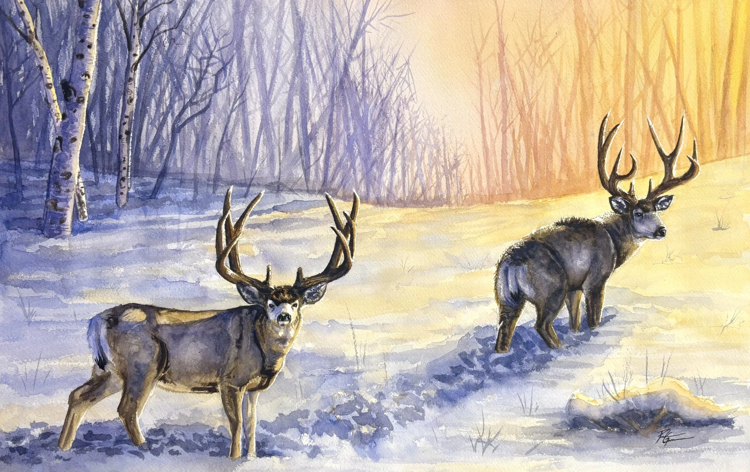 "Cross the saddle" watercolor 15x22"