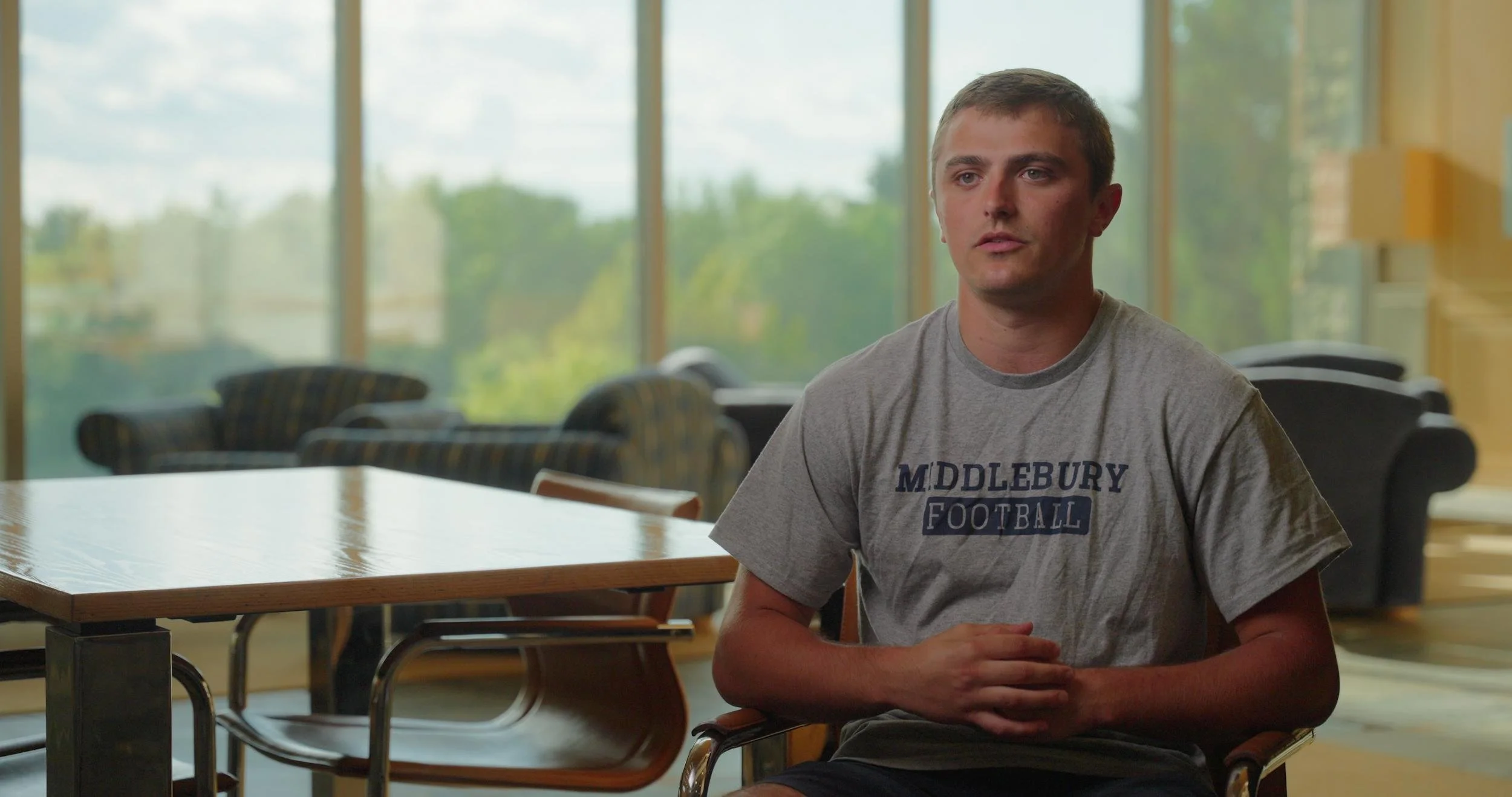 Interviews with Middlebury College football player for Gone Guys with Well Told Films and The Vermont Community Foundation in Middlebury, Vermont.