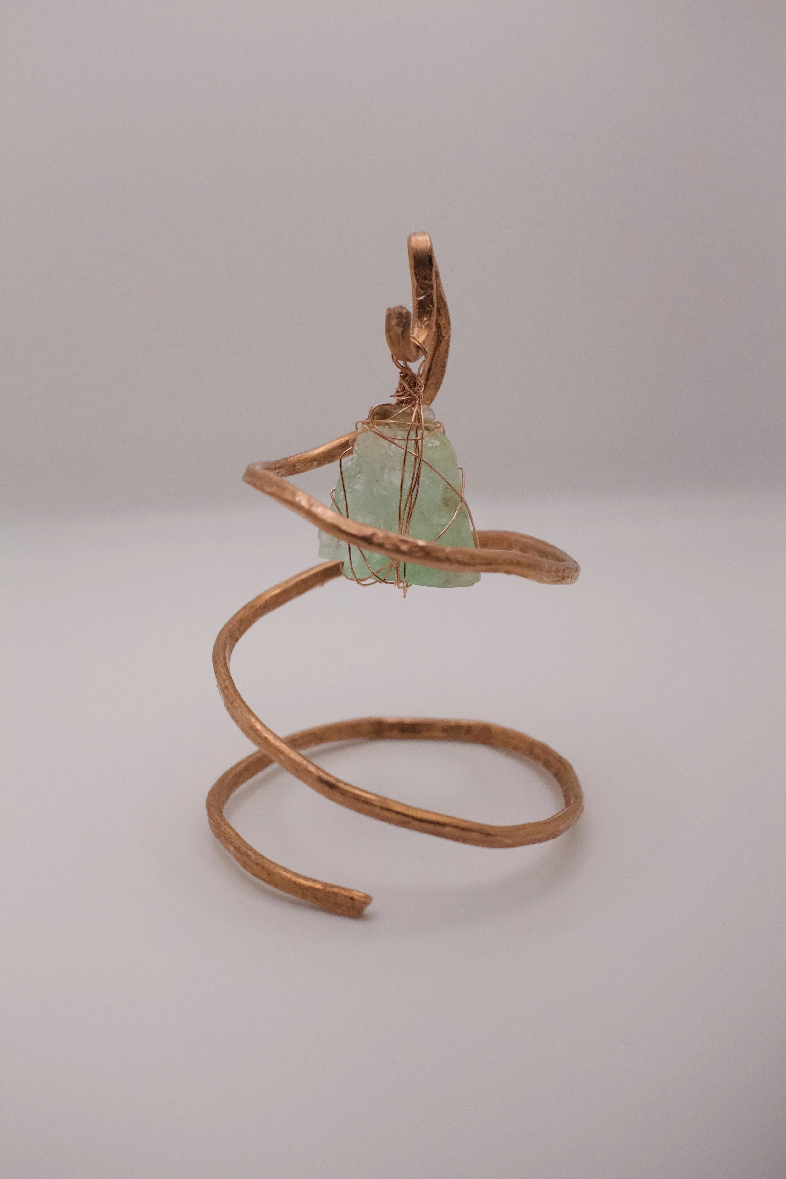 Copper Spiral + Green Calcite