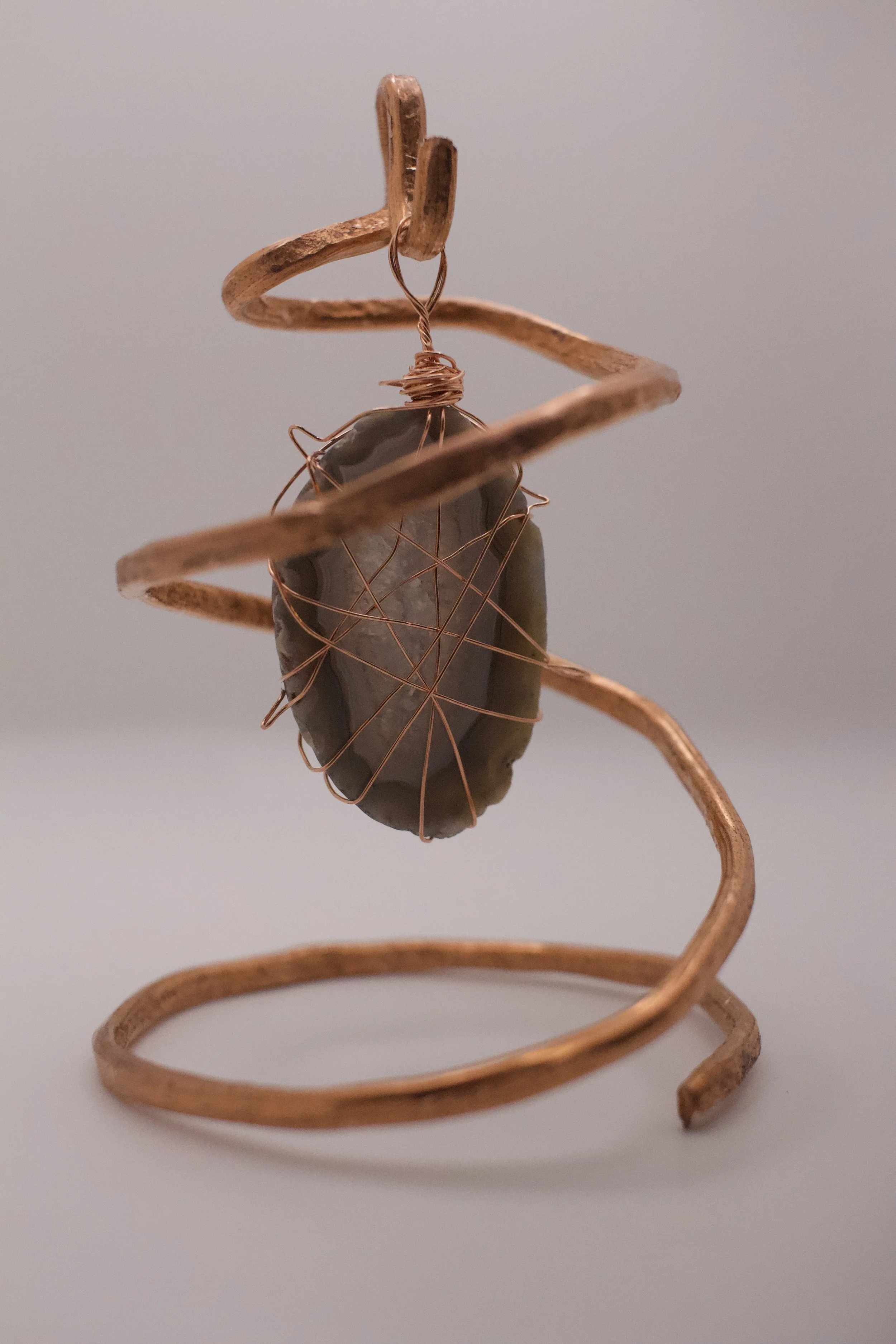 Copper Spiral + Grey Agate