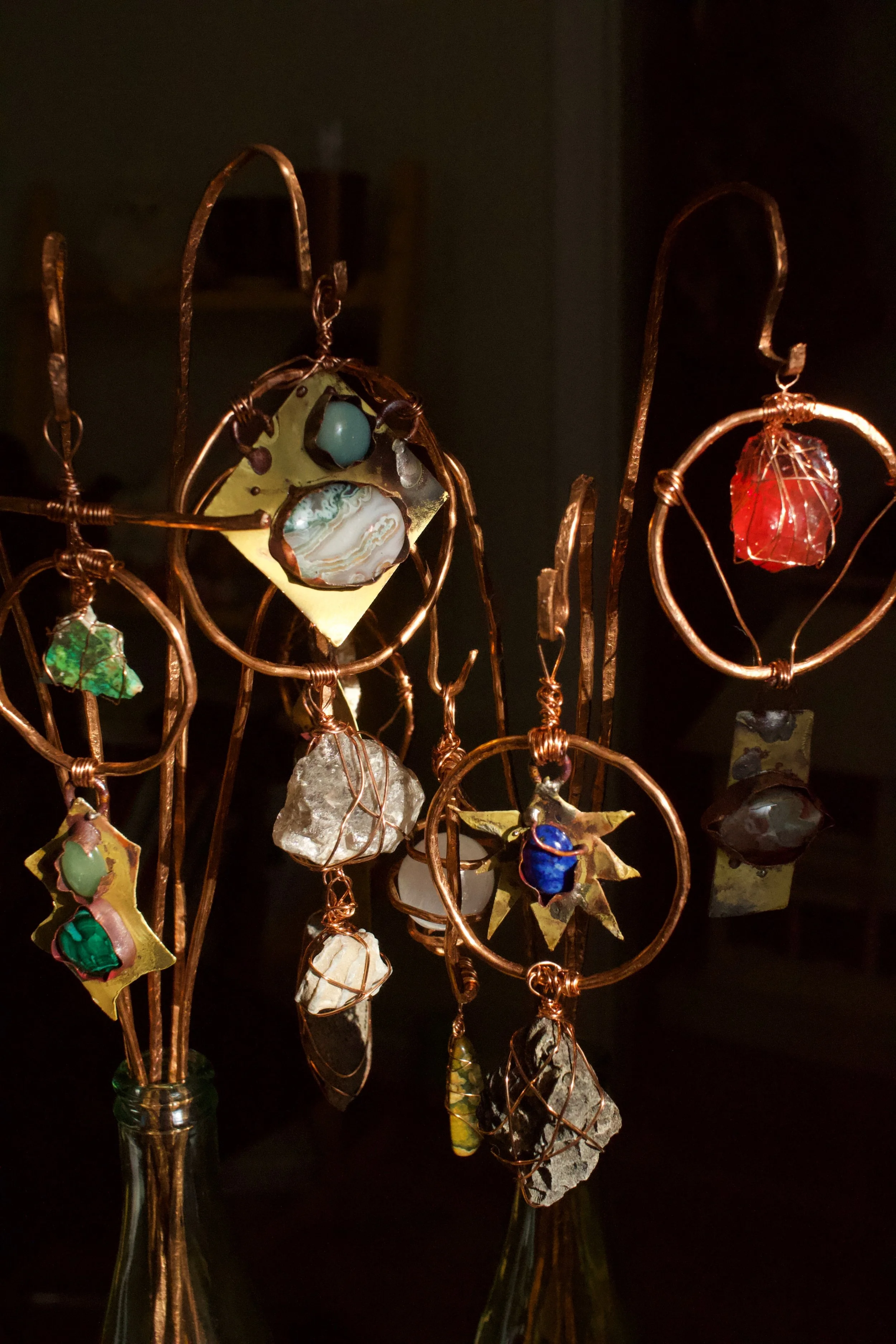 copper wire wrapped crystals for your plants