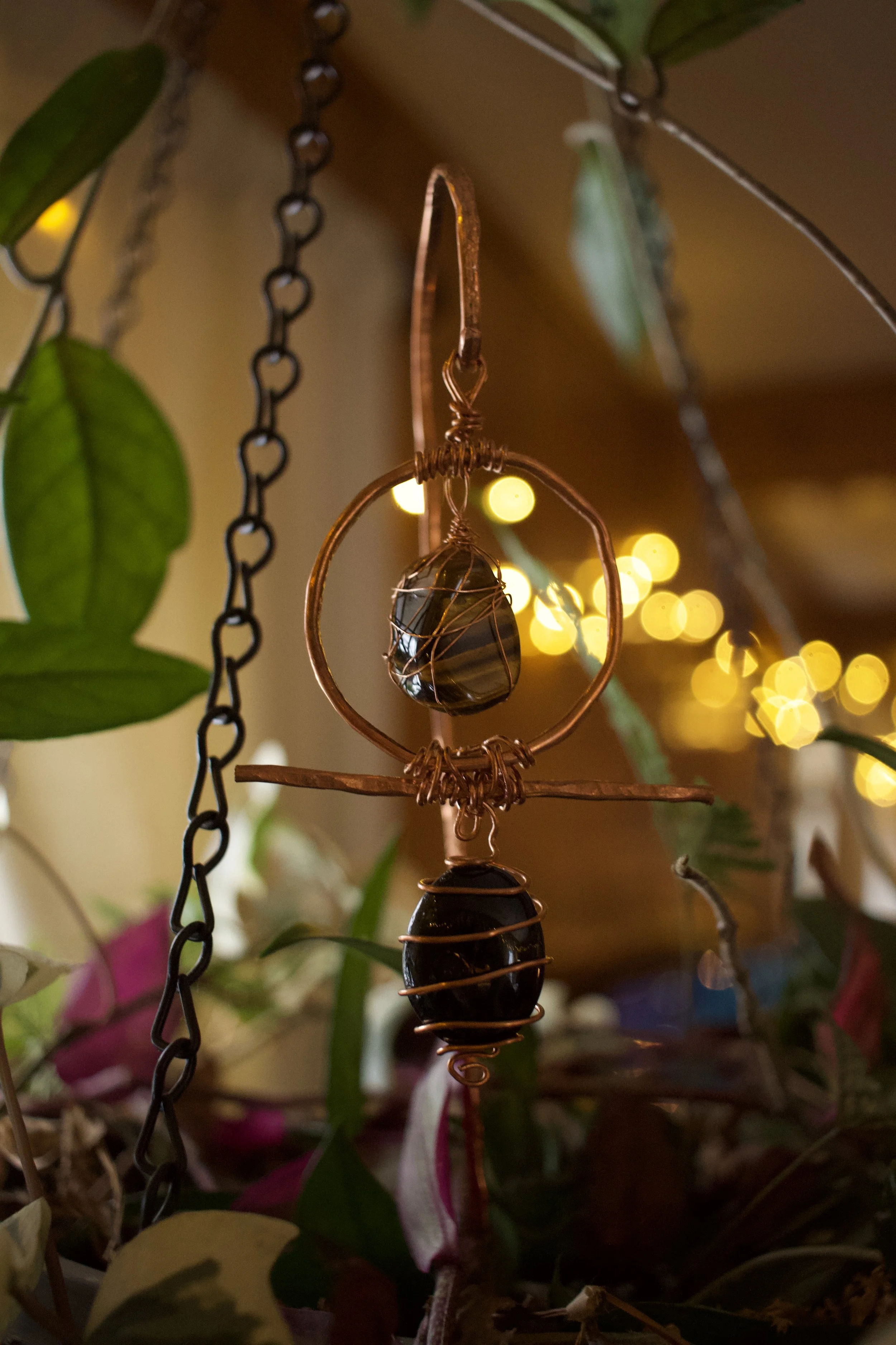 Tiger's Eye + Obsidian Plant Buddy