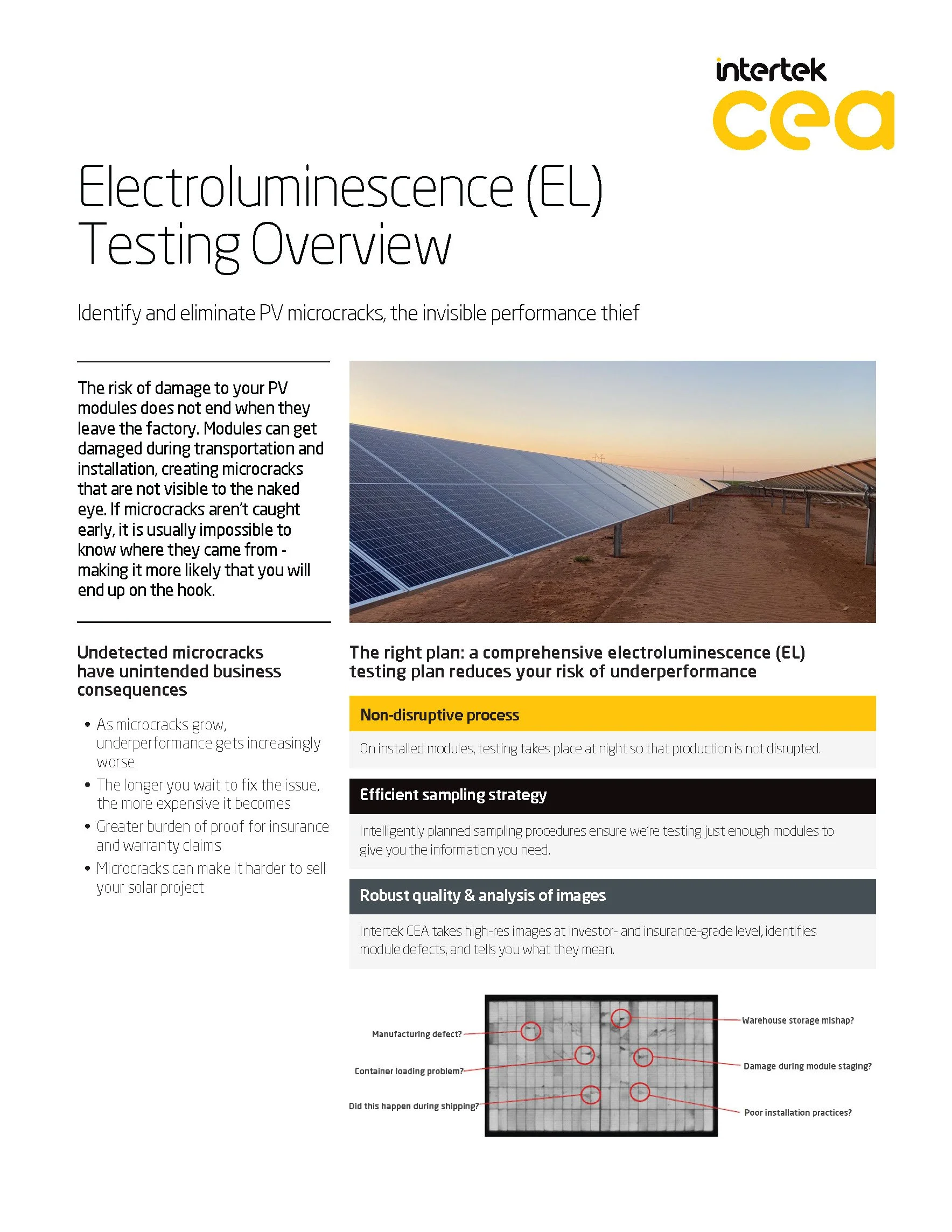 Electroluminescence (EL) Testing for PV Modules
